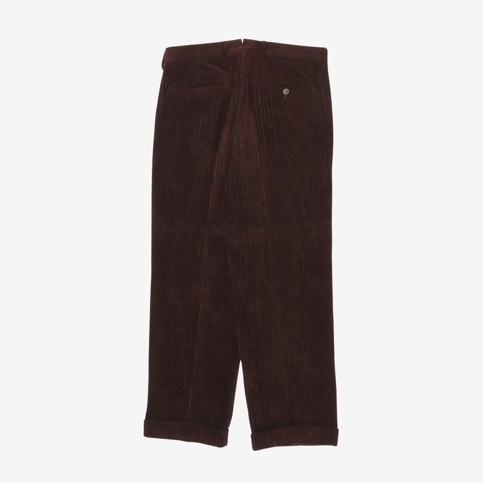Pleated Corduroy Trousers (32W X 28.5L)