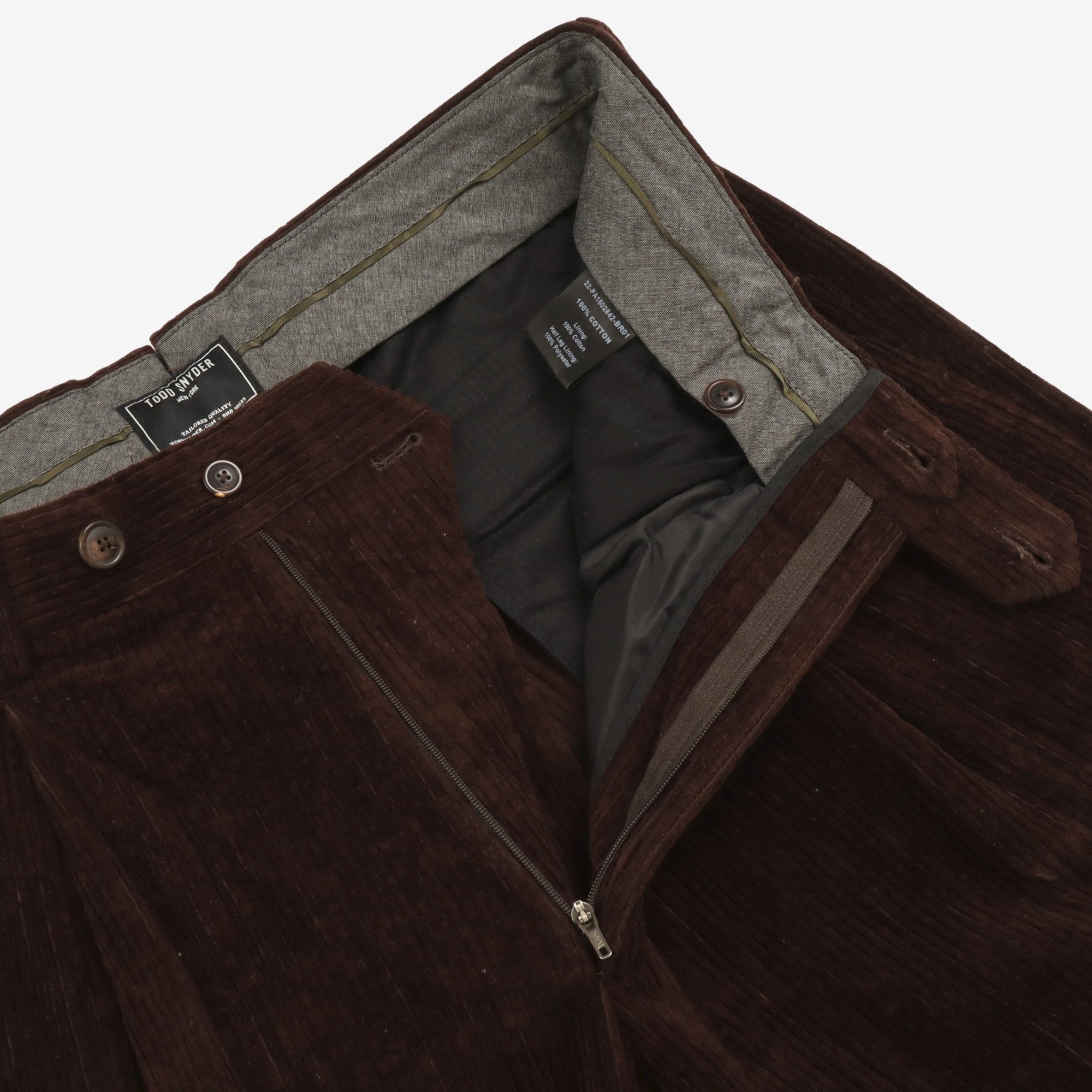 Pleated Corduroy Trousers (32W X 28.5L)