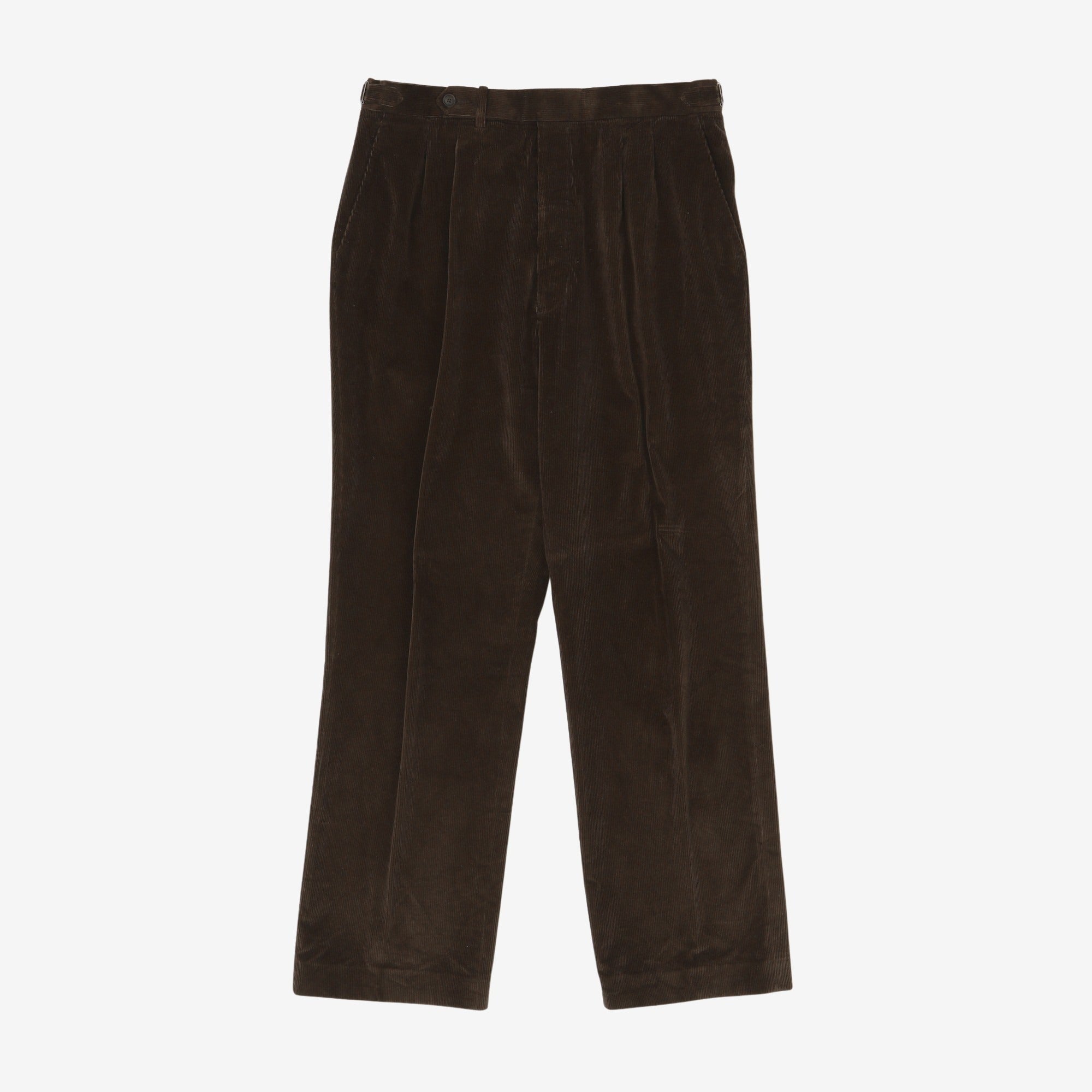 Pleated Brown Corduroy Trousers (34 x 29L)