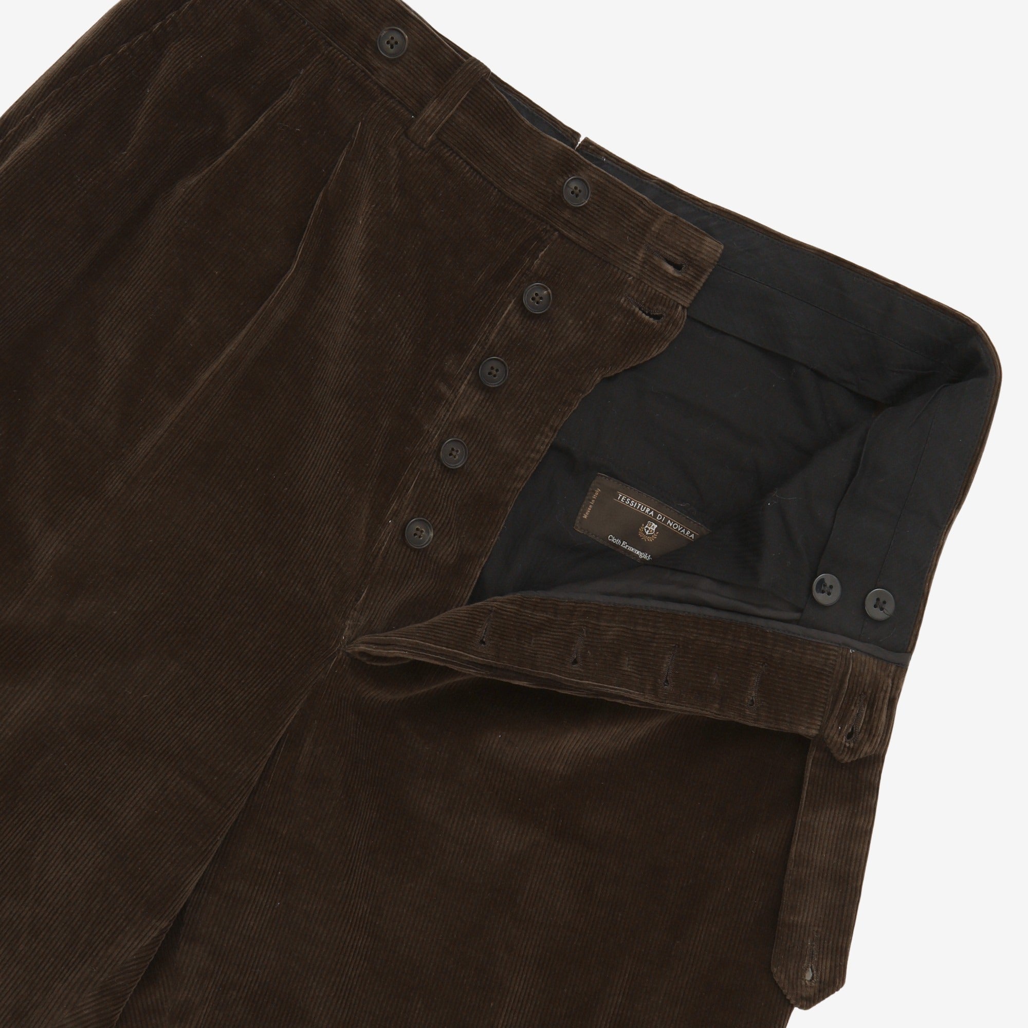 Pleated Brown Corduroy Trousers (34 x 29L)