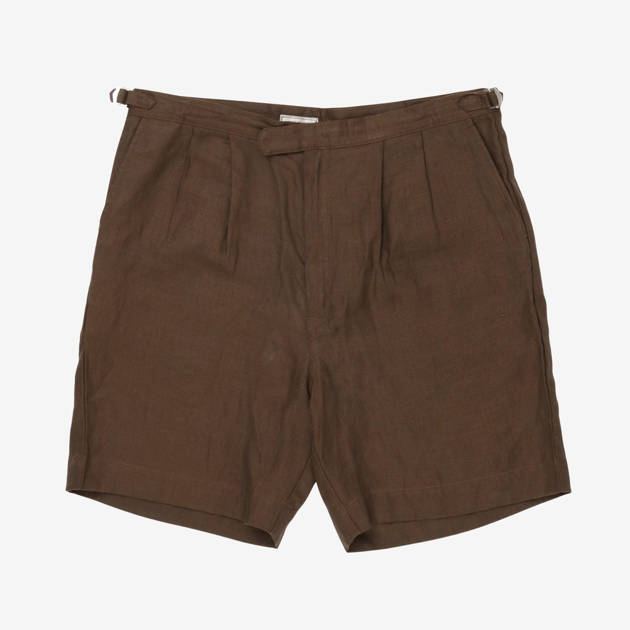 Linen Pleated Short Pants