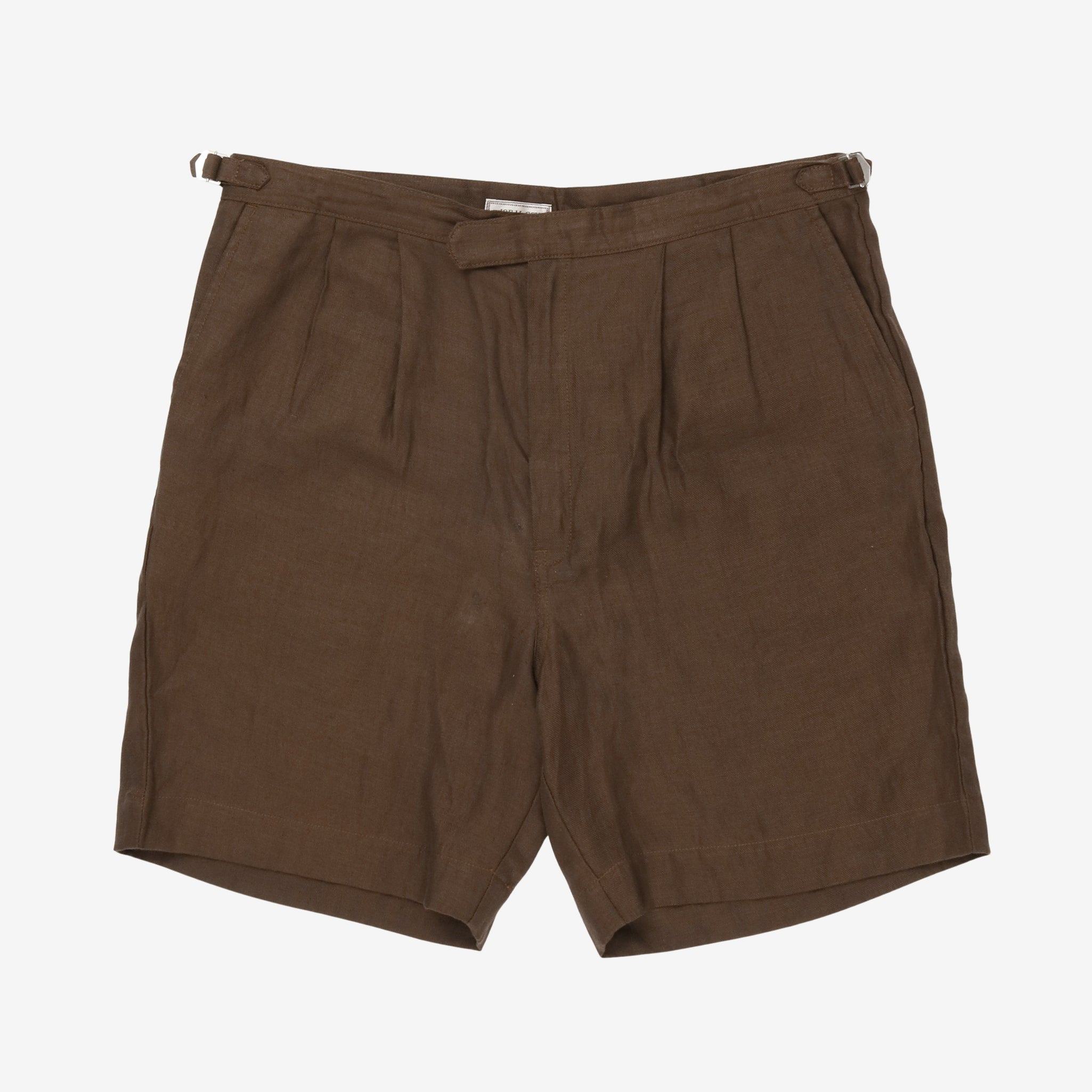 Linen Pleated Short Pants