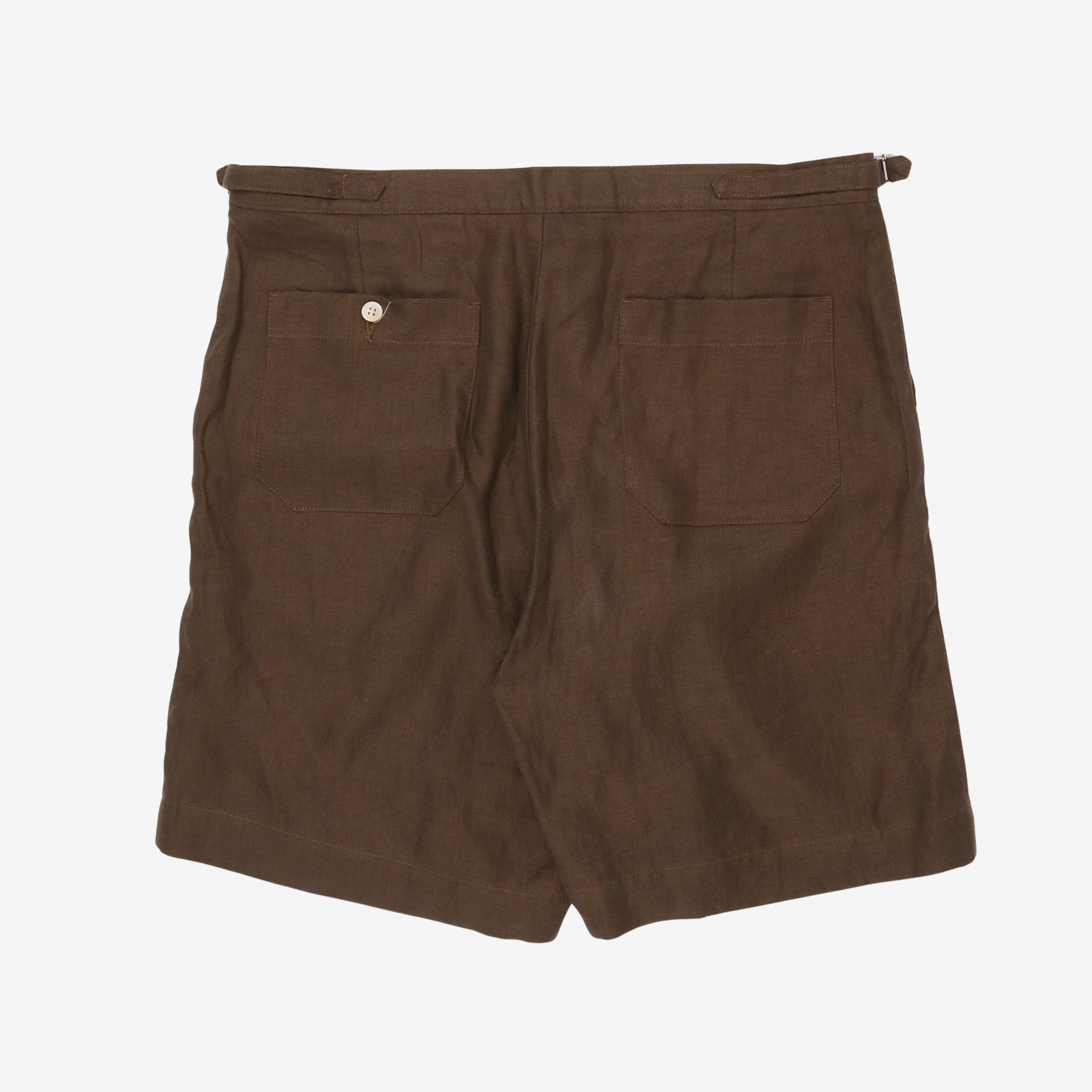 Linen Pleated Short Pants