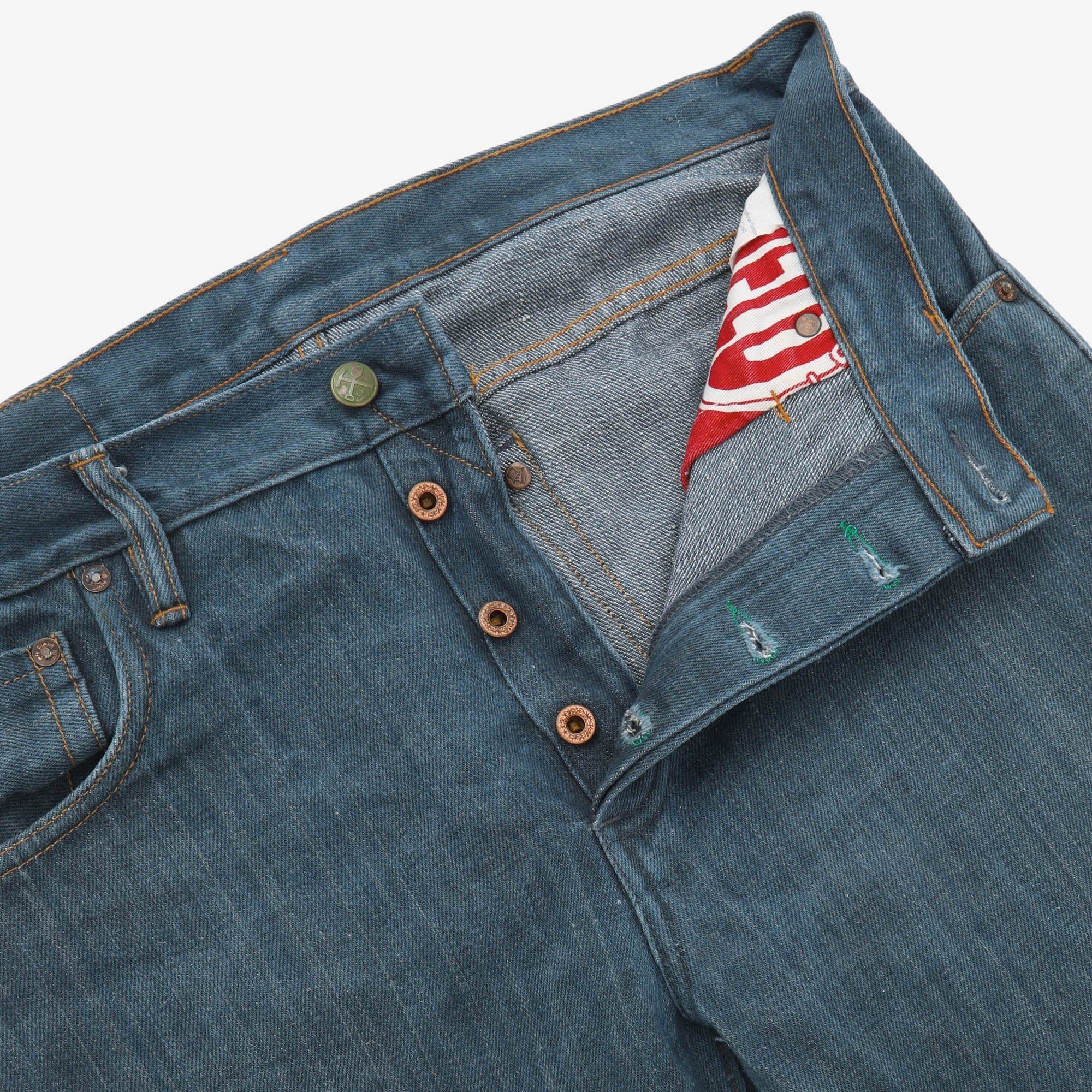 12oz Handloom Natural Indigo Dyed Denim (34W x 28L)