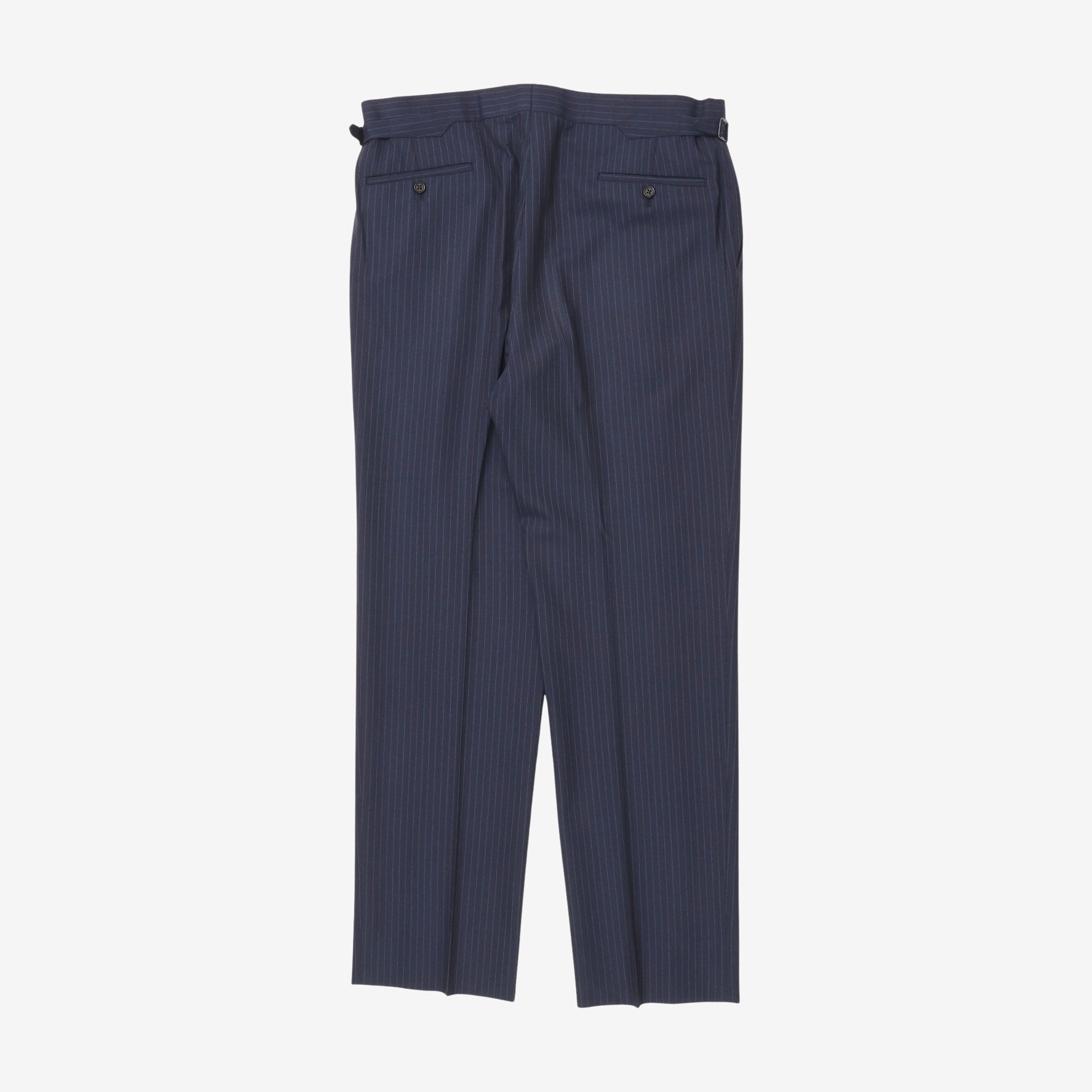 Wool Pinstripe Pleated Trousers (38W X 33L)