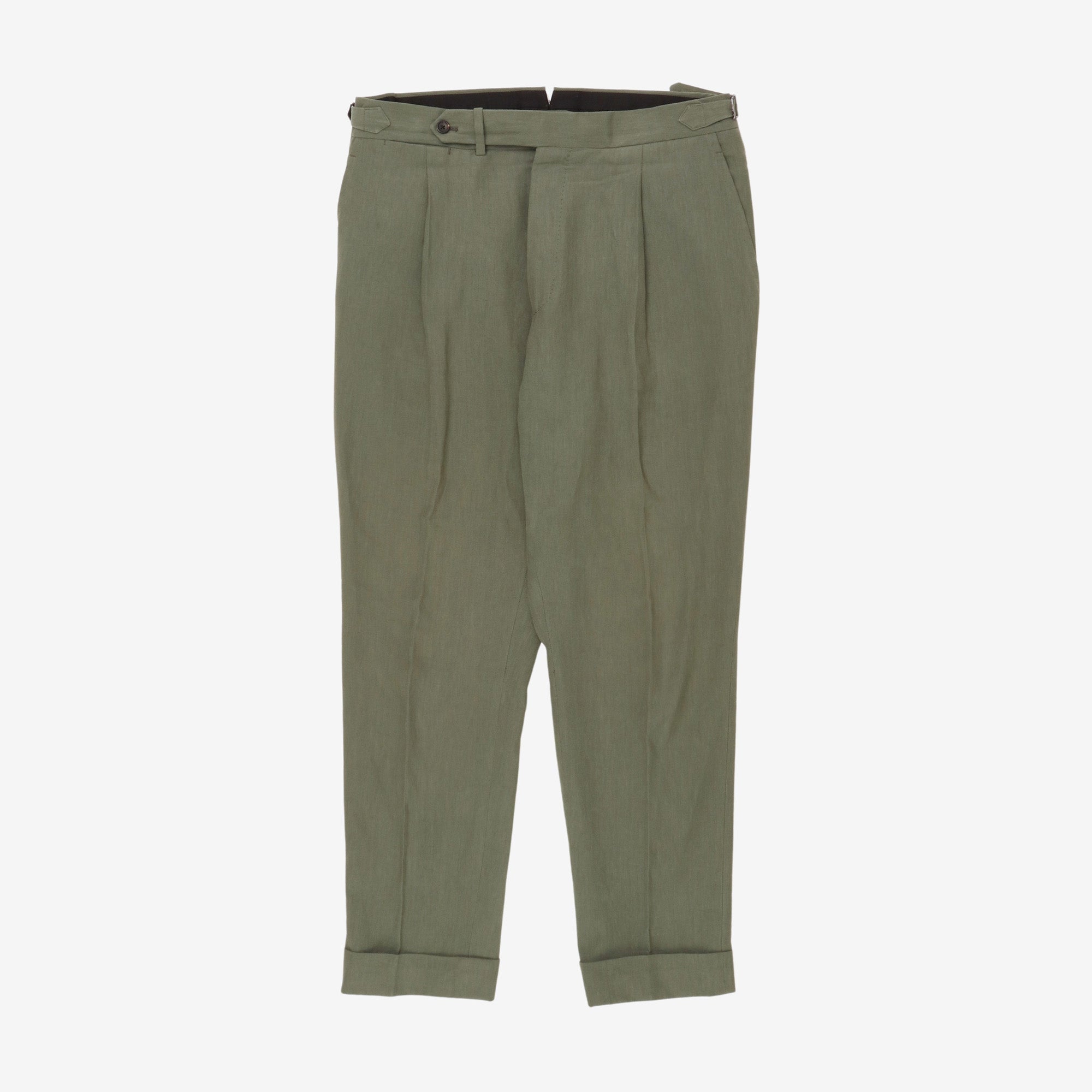 Linen Pleated Trousers (34W X 29.5L)