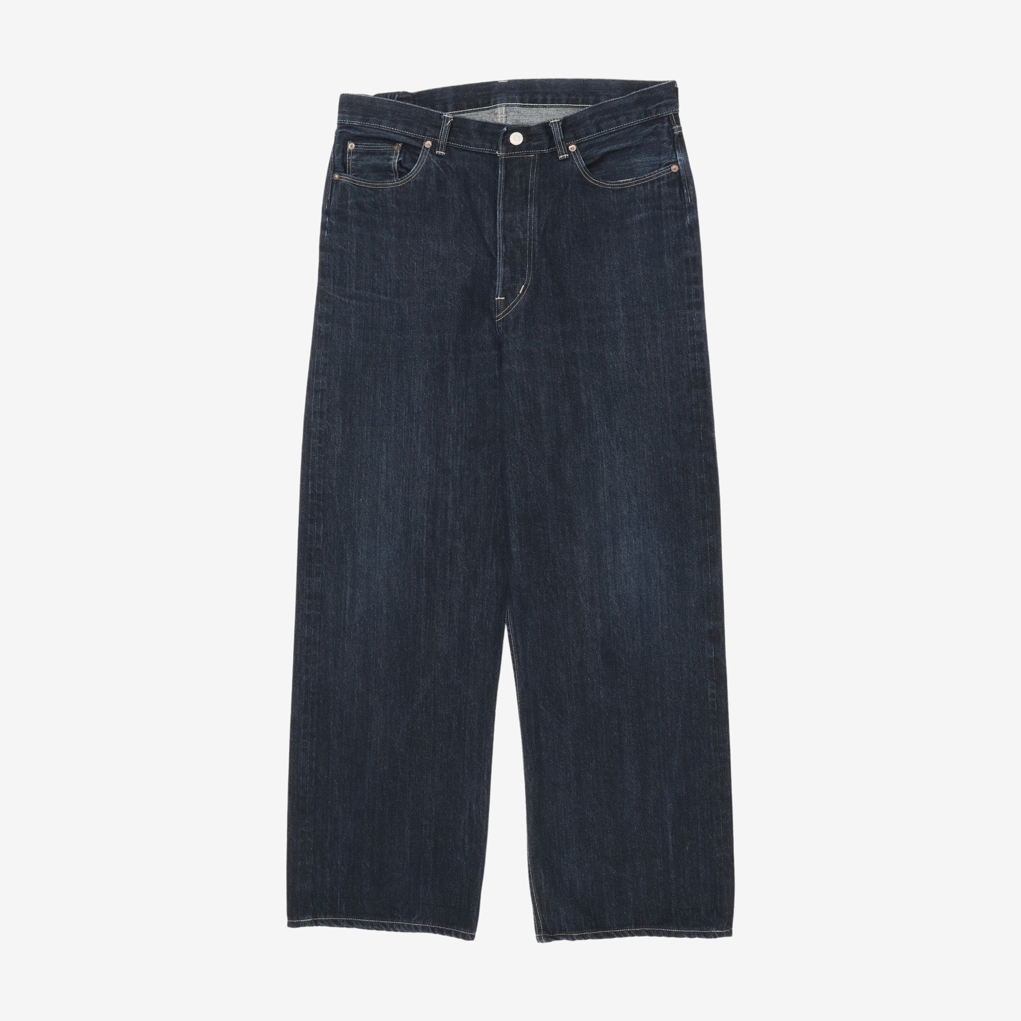 Cinch Back Wide Leg Selvedge Jeans (36W X 30.5L)