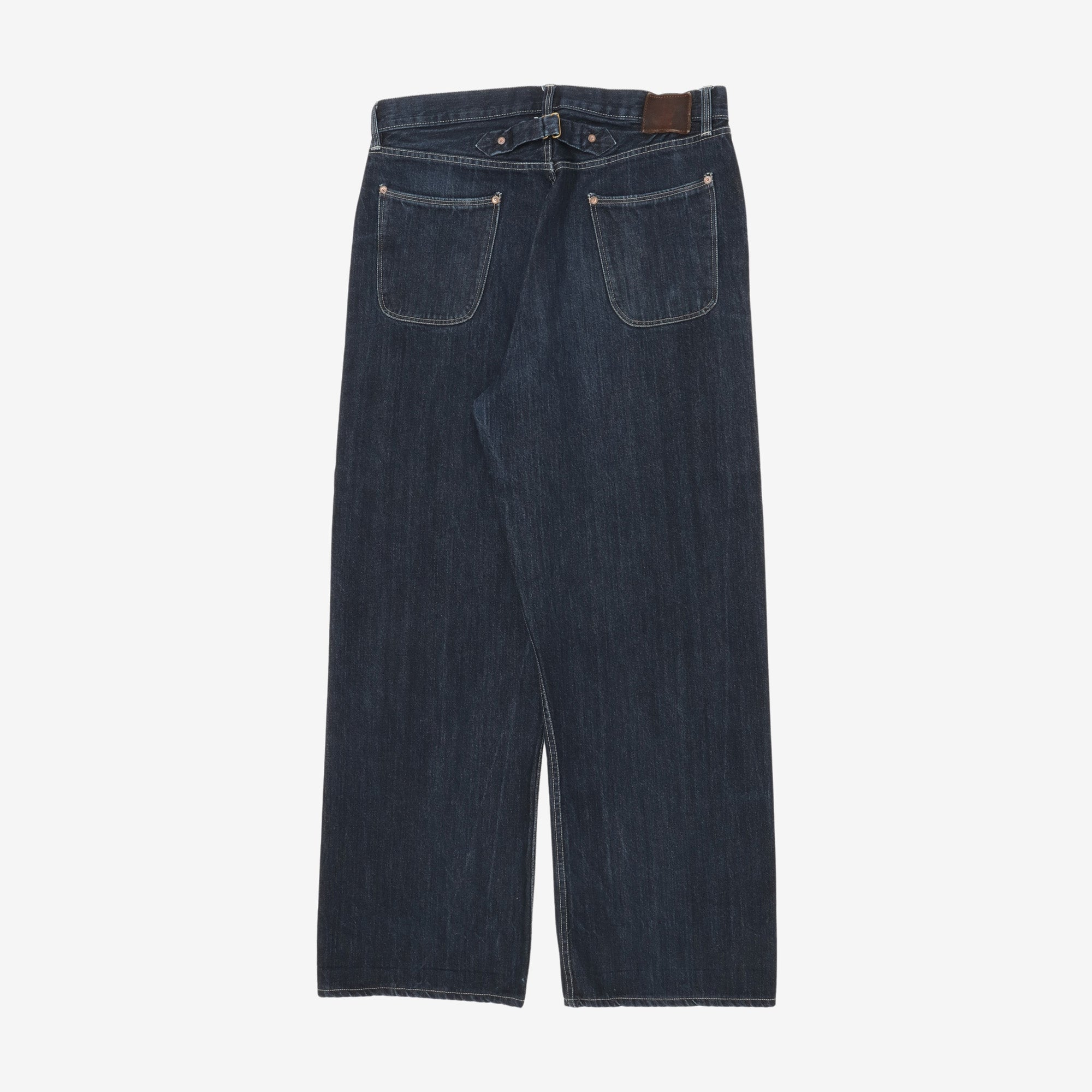 Cinch Back Wide Leg Selvedge Jeans (36W X 30.5L)