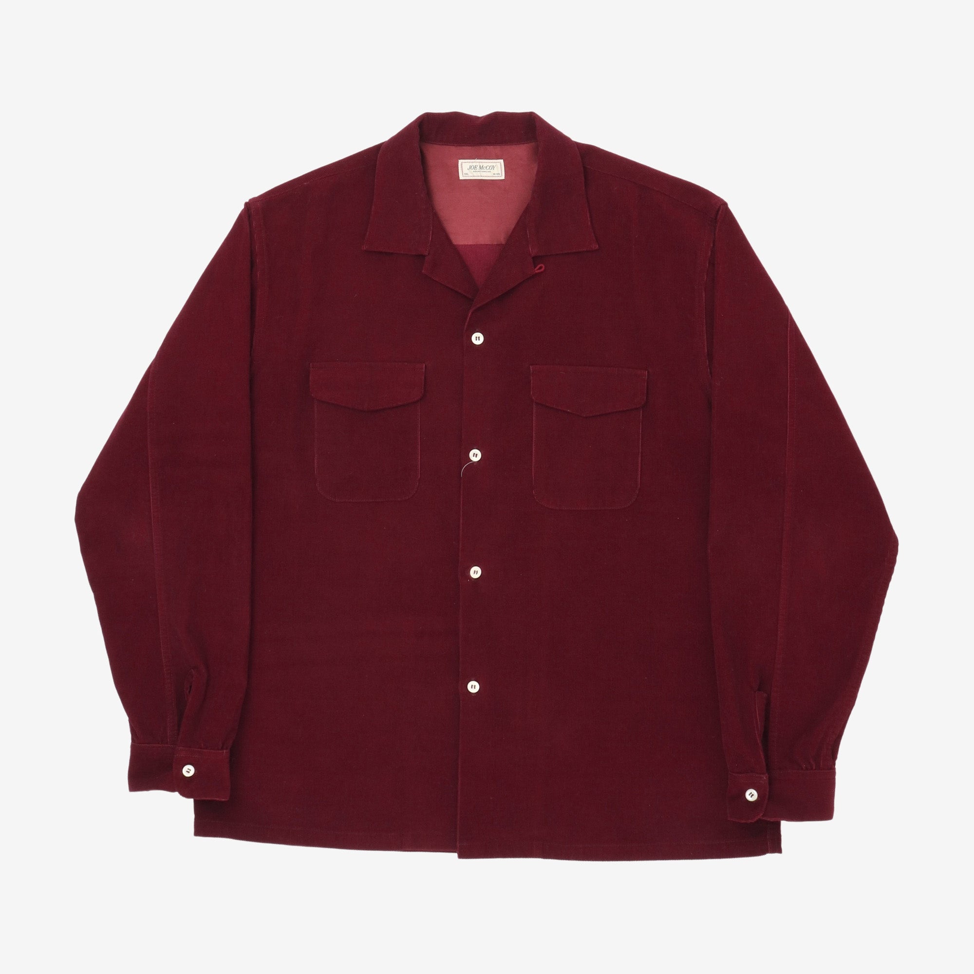 Corduroy Open Collar Shirt