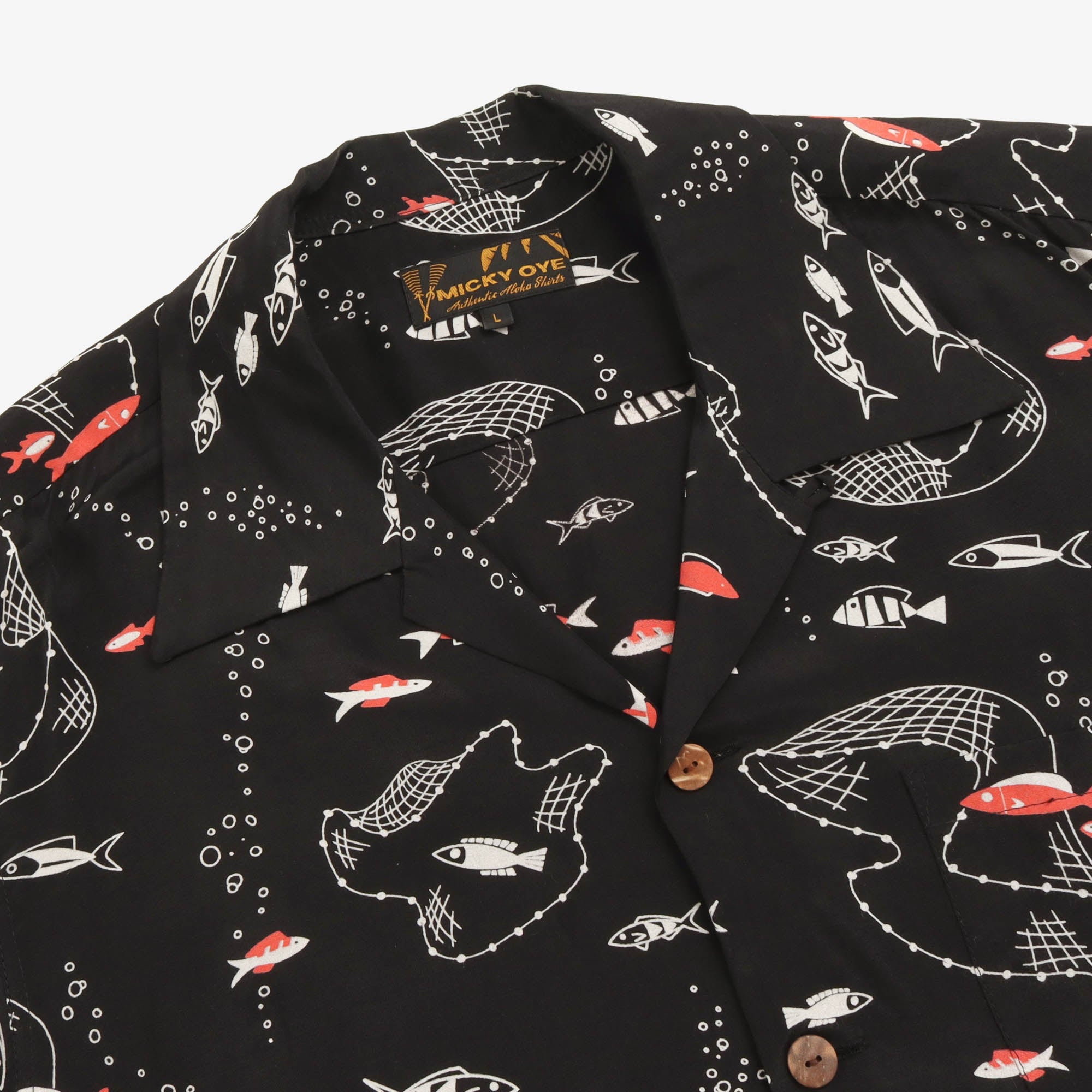 Fish in a Thrownet Aloha Shirt