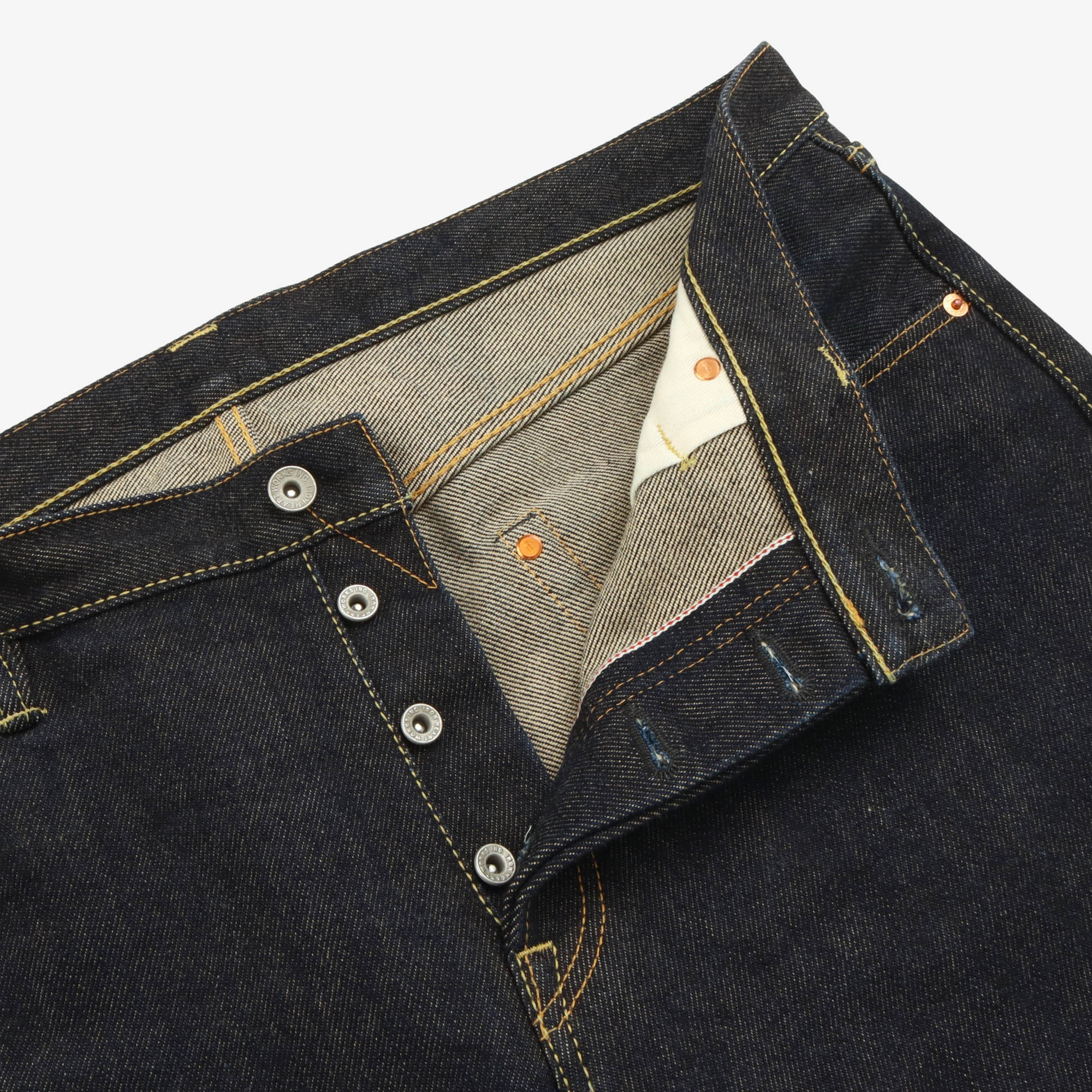21oz Selvedge Denim Slim Straight Cut Jeans (40W X 32L)