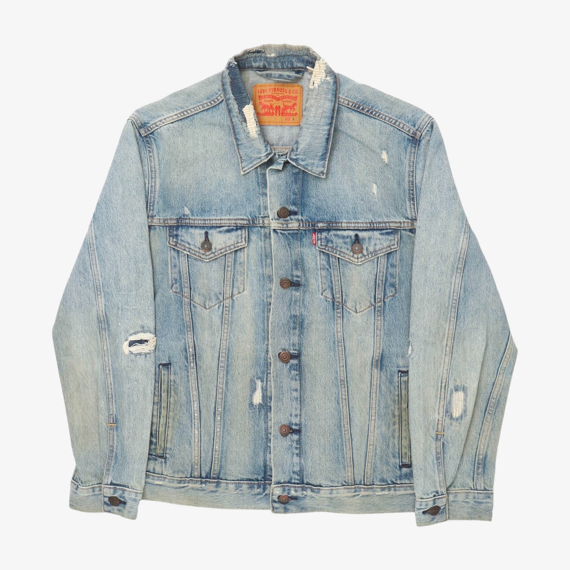 Distressed Type 3 Denim Trucker Jacket