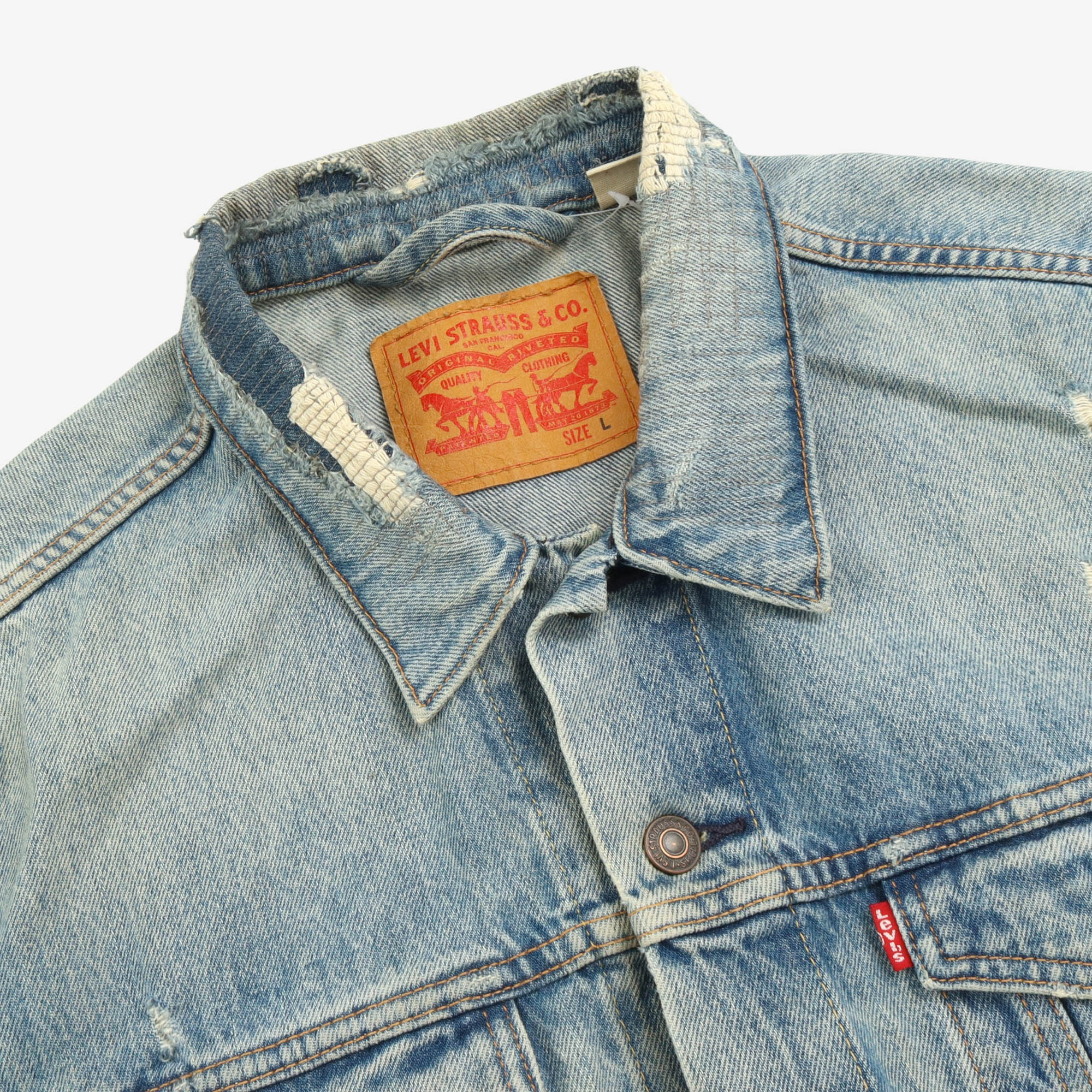 Distressed Type 3 Denim Trucker Jacket