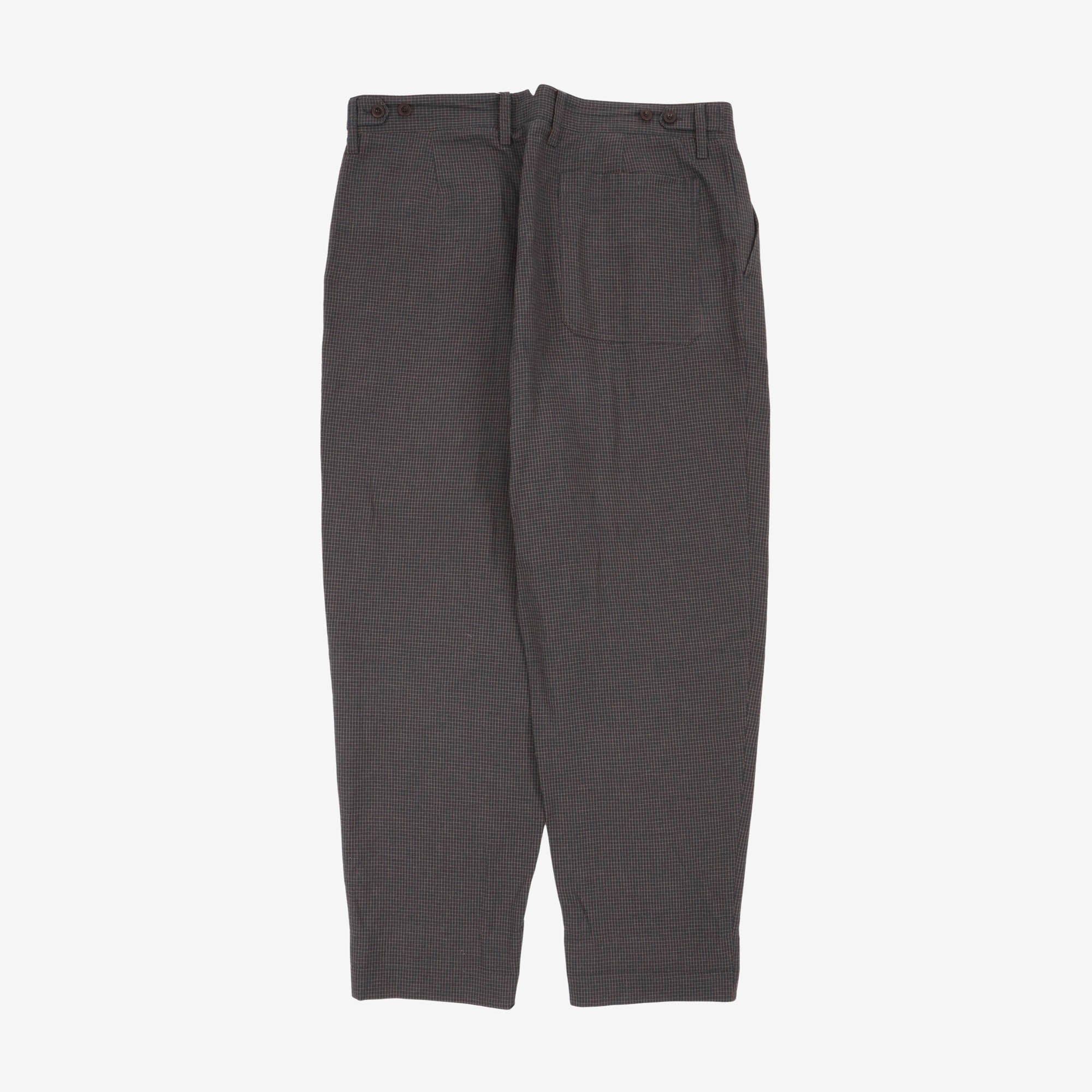 Check Linen Blend Trousers (36W X 28.5L)
