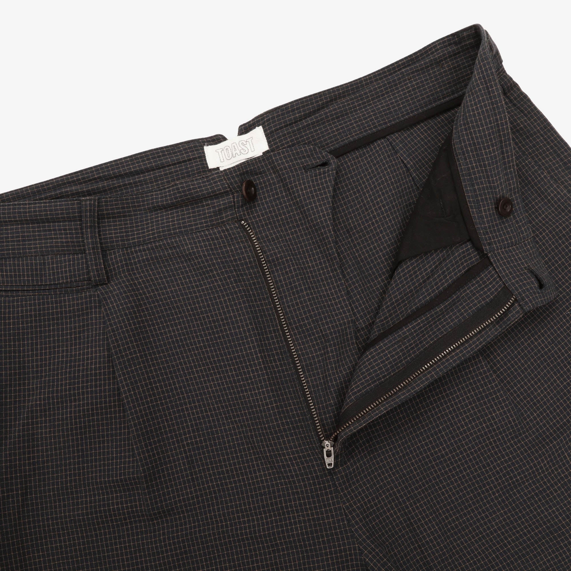Check Linen Blend Trousers (36W X 28.5L)
