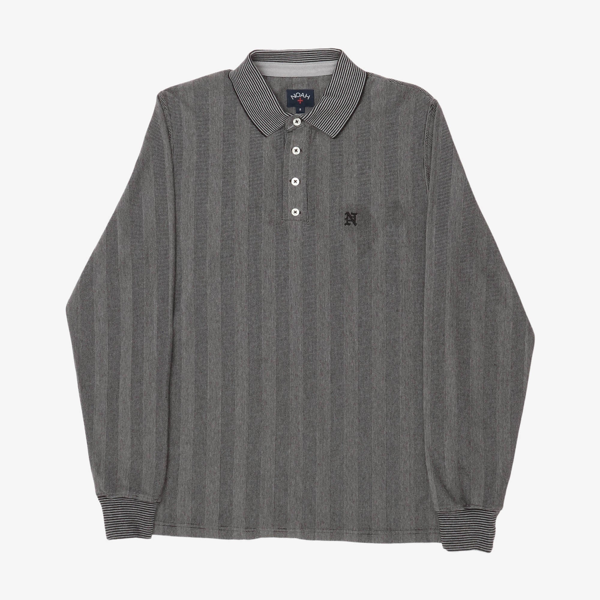 Striped LS Pique Polo