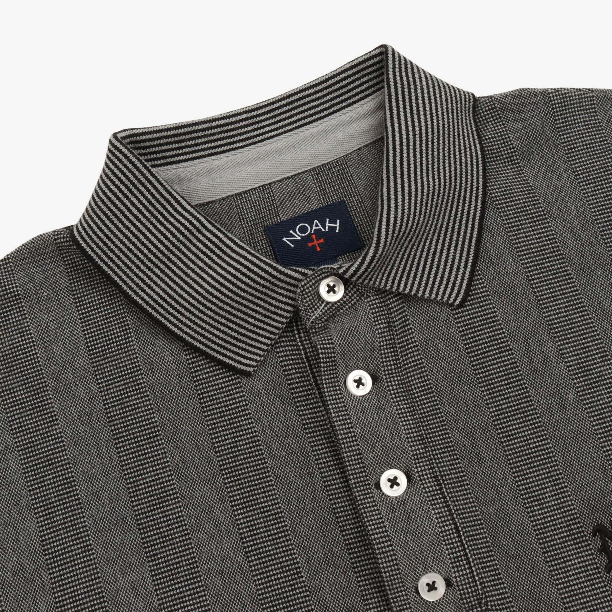 Striped LS Pique Polo