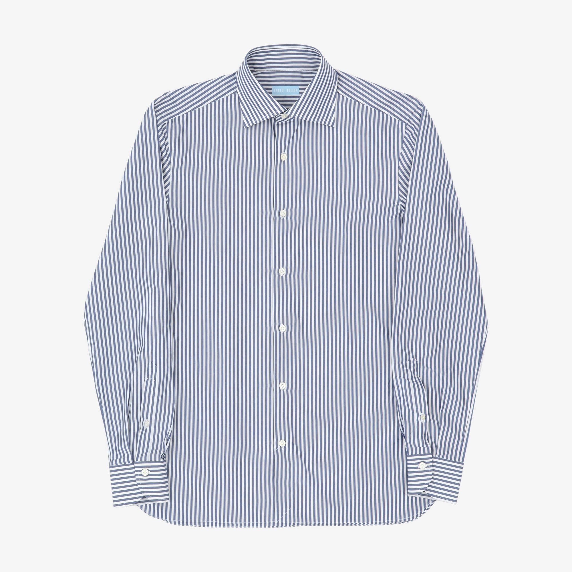 Point Collar Striped Poplin Shirt