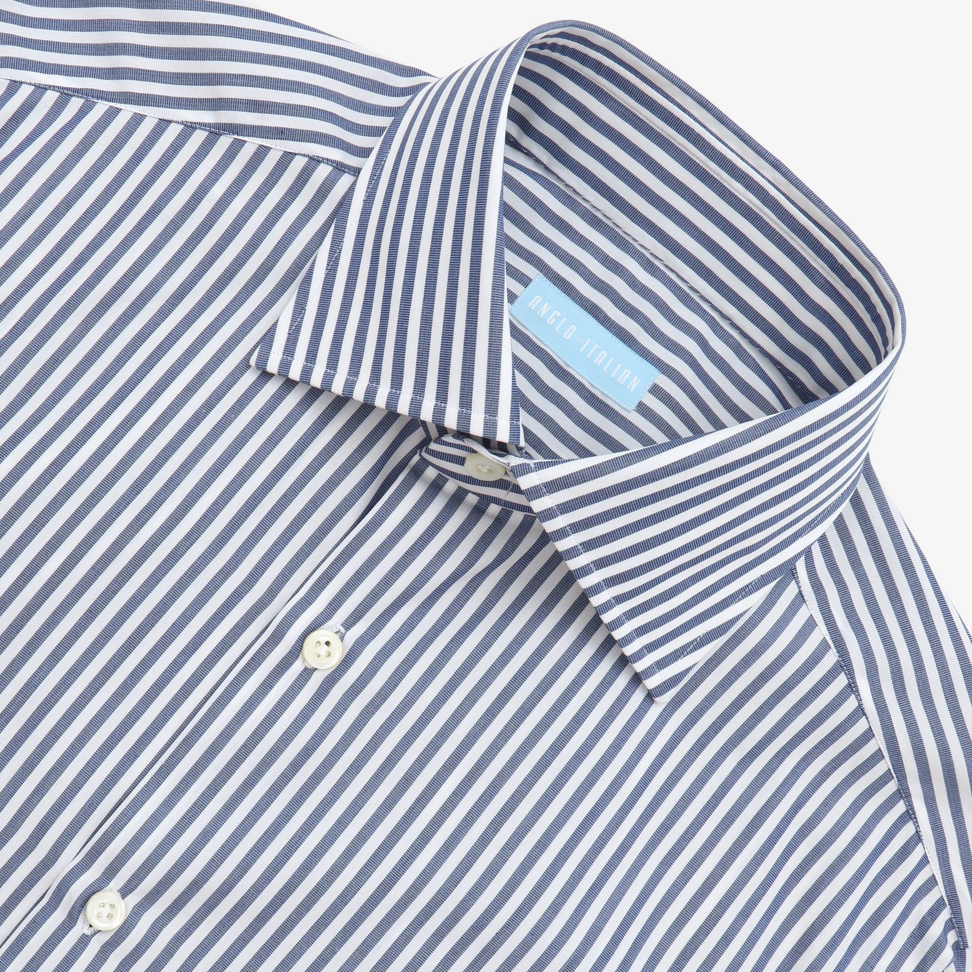 Point Collar Striped Poplin Shirt