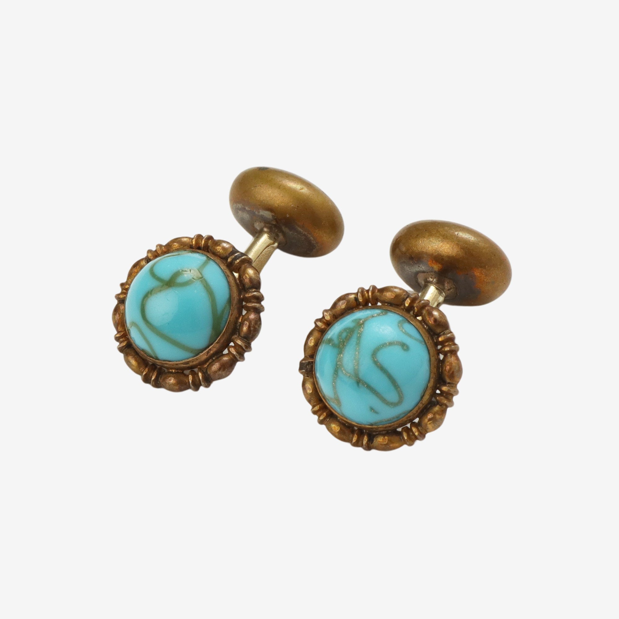 Gold and Turquoise Cufflinks