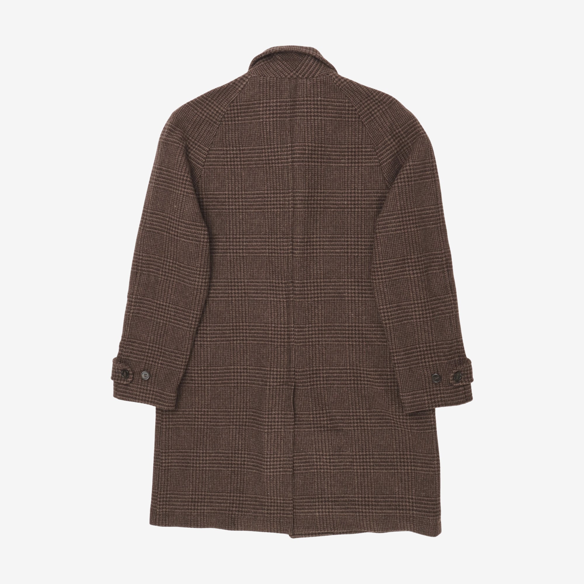Wool Check Overcoat