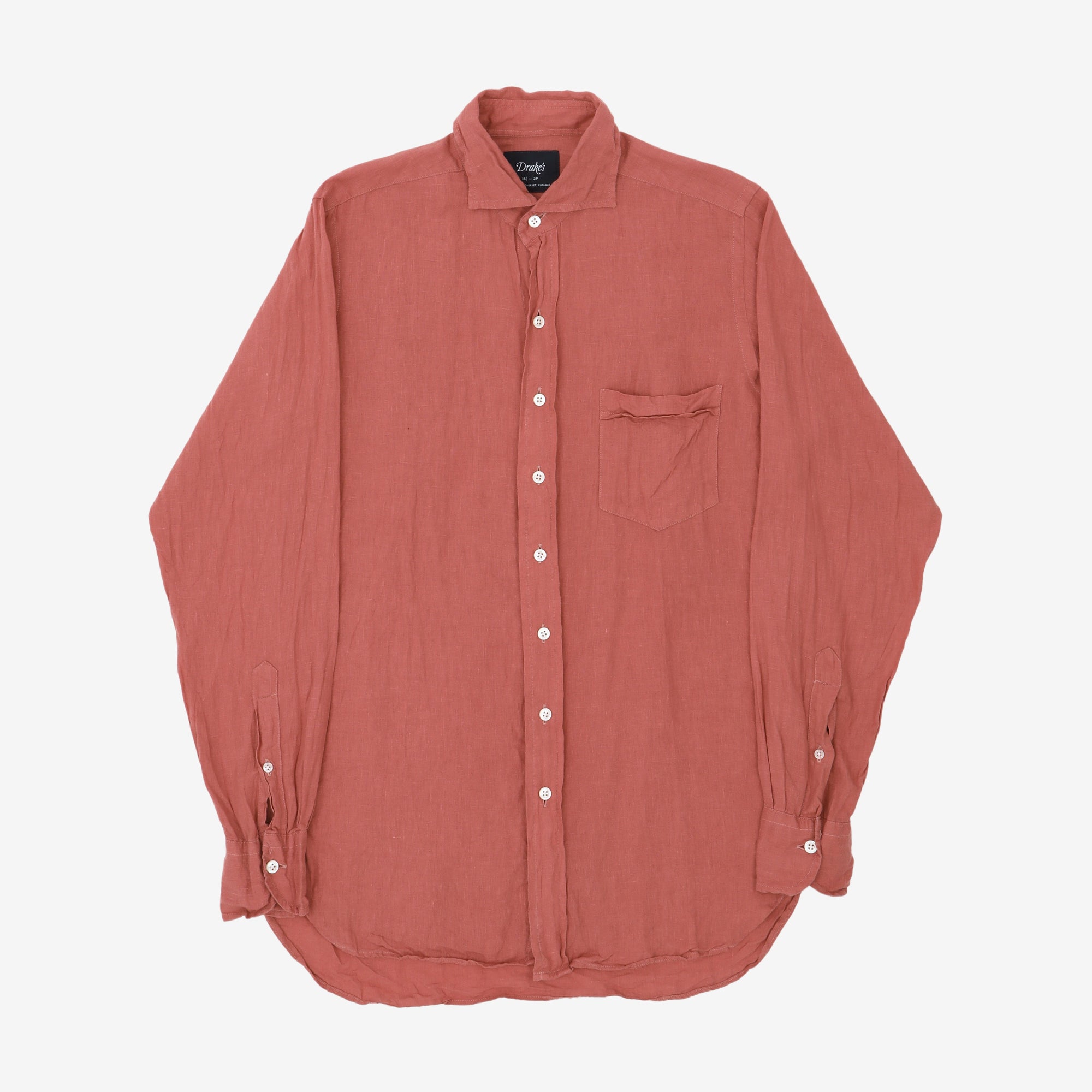 Spread Collar Linen Shirt