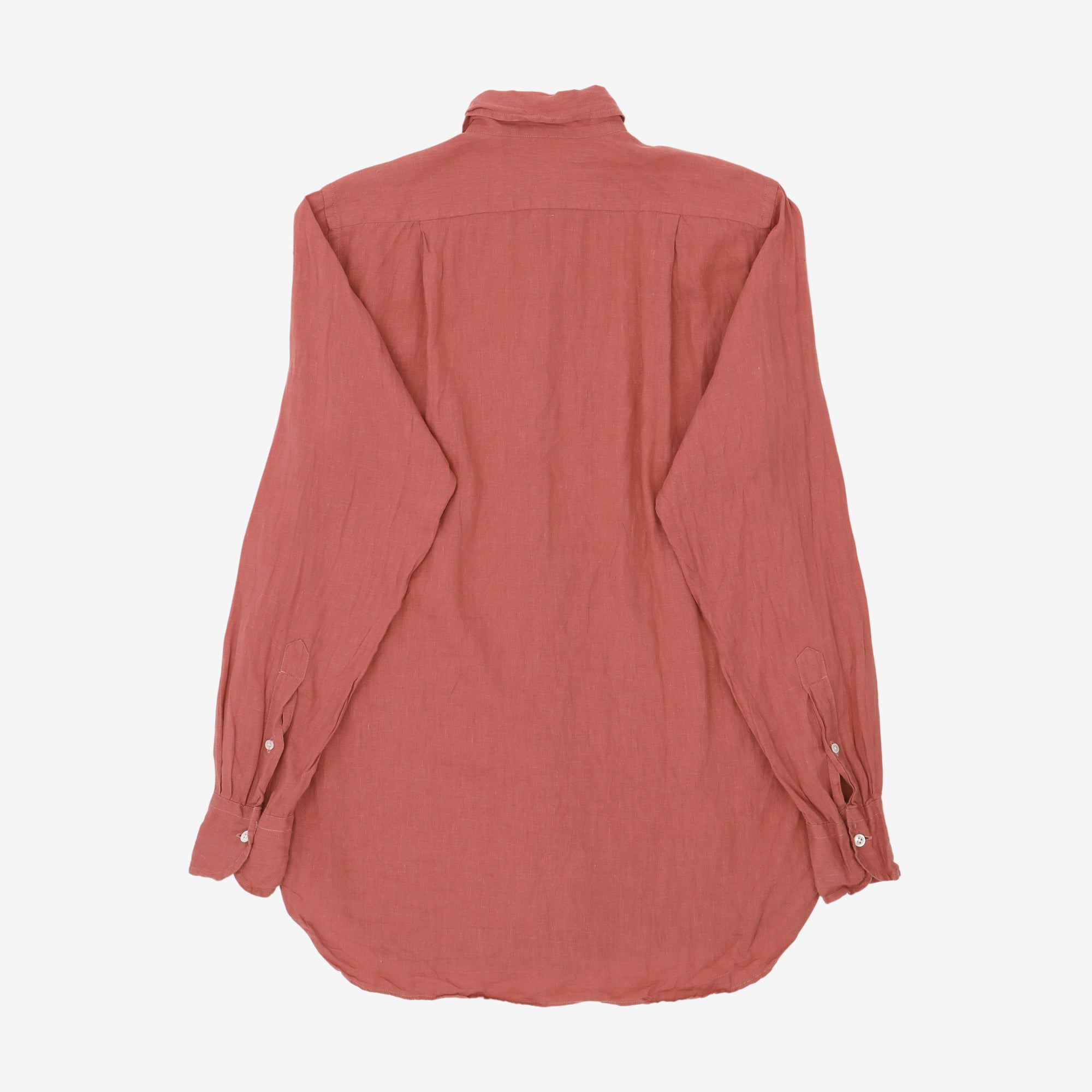 Spread Collar Linen Shirt