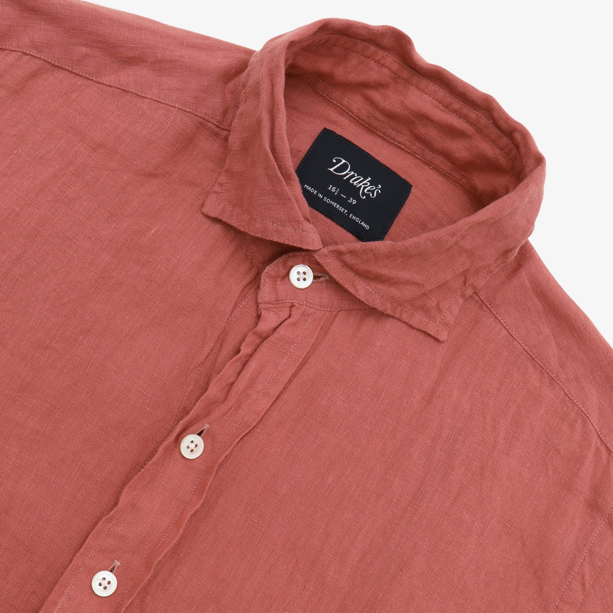 Spread Collar Linen Shirt