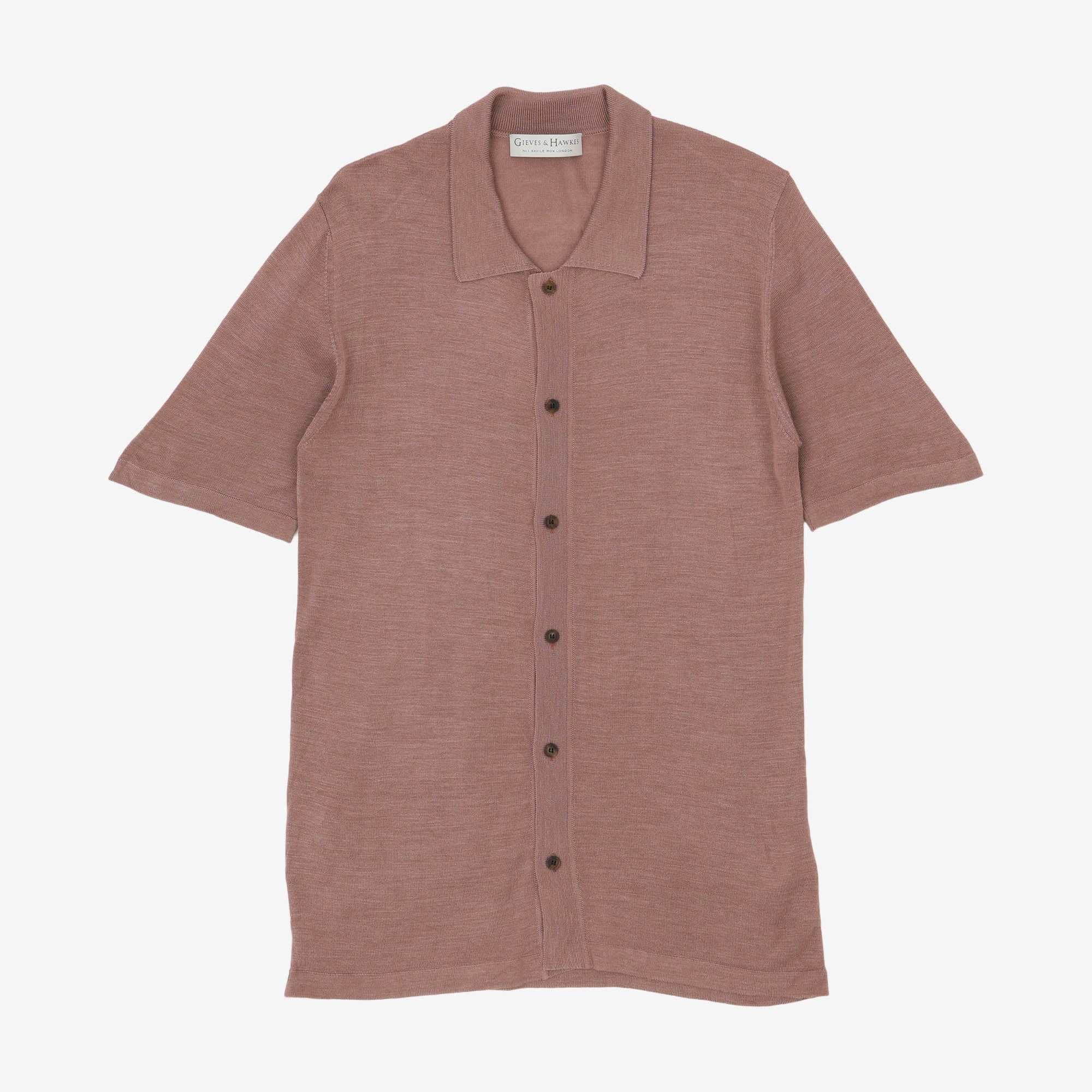 Silk Knit Button Up Polo