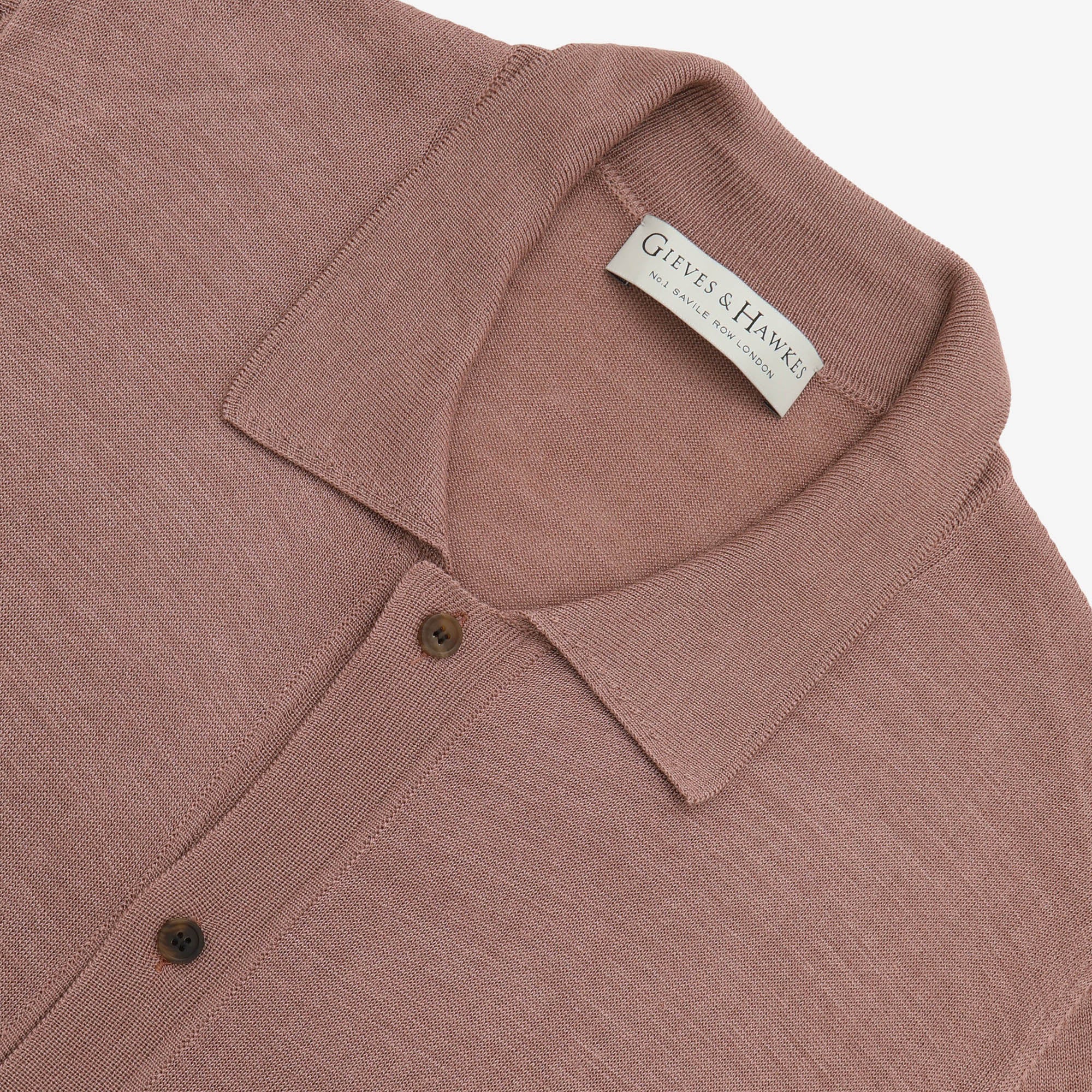 Silk Knit Button Up Polo