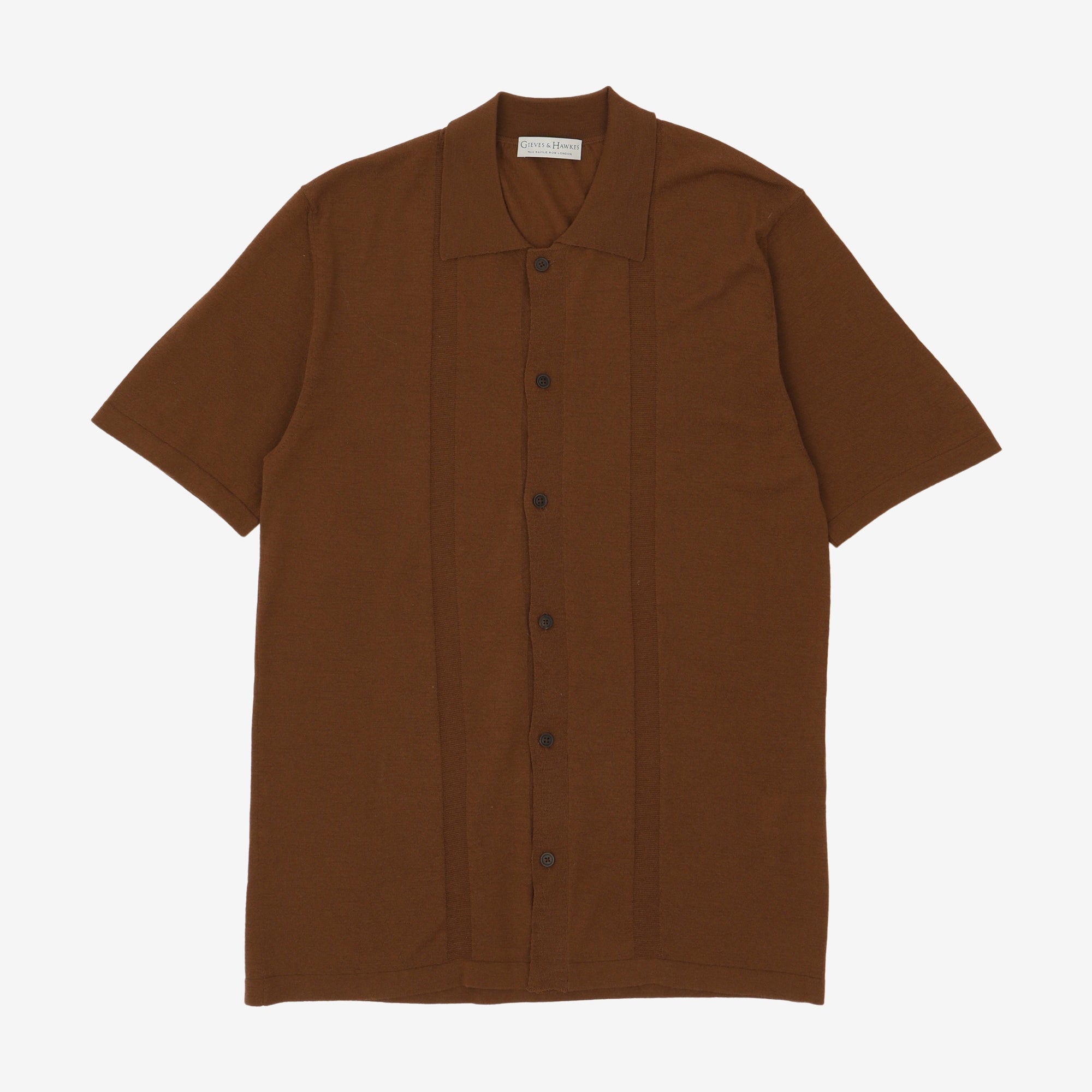 Wool Knit Button Up Polo