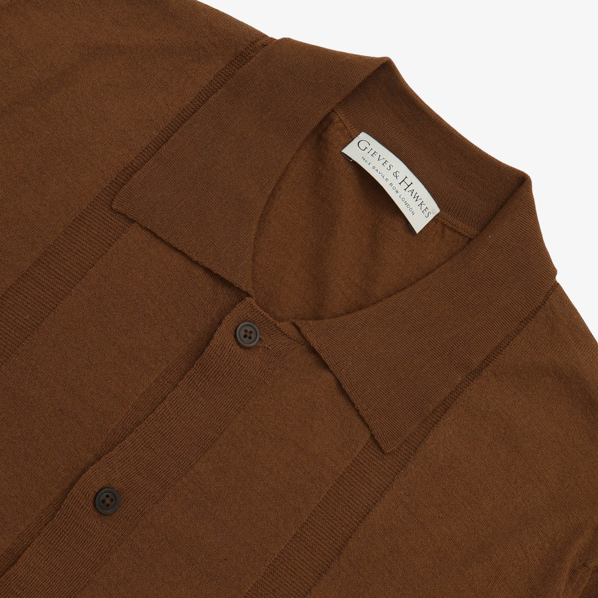 Wool Knit Button Up Polo