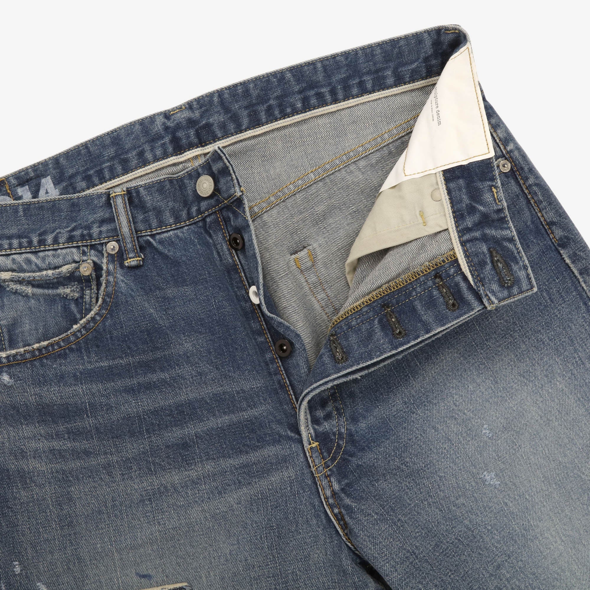 Social Sculpture Loose Fit Selvedge Jeans DMGD (36W X 30.5L)