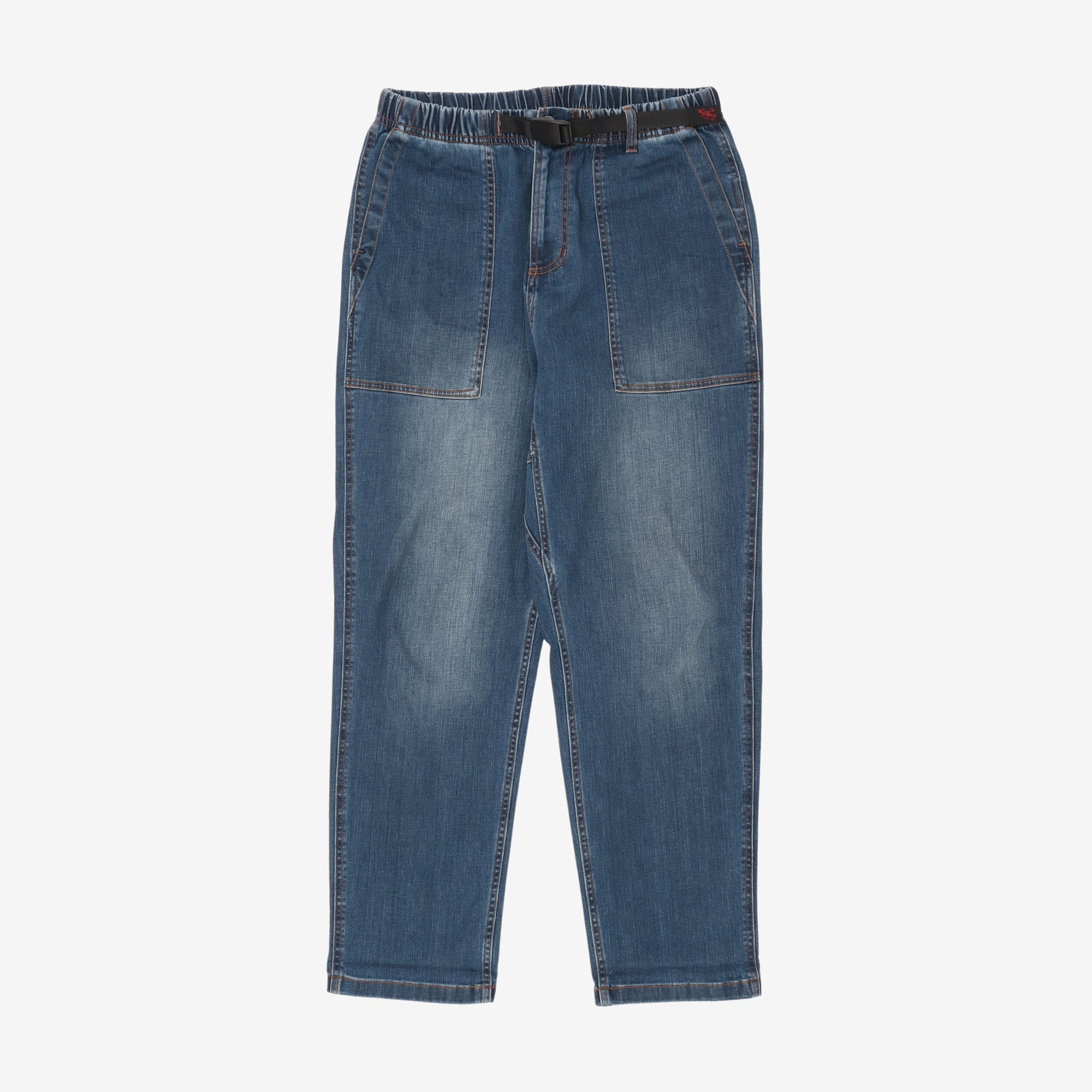 Stretch Denim Loose Tapered Pants