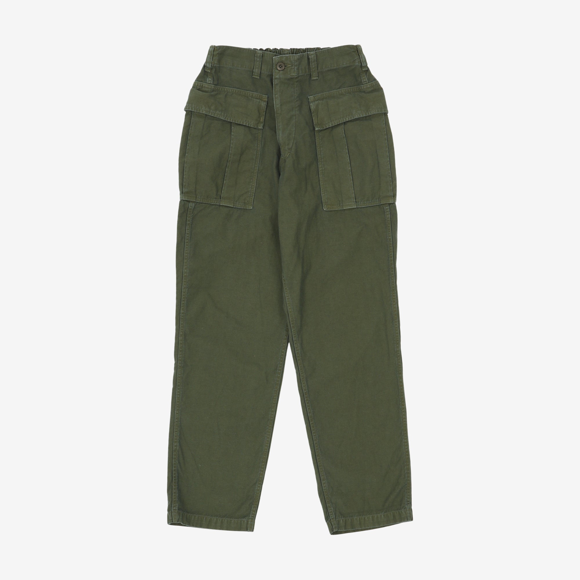 Linen Blend Pegtop Military Pants