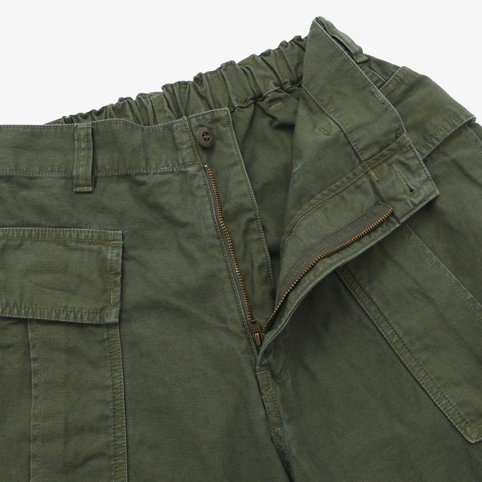 Linen Blend Pegtop Military Pants