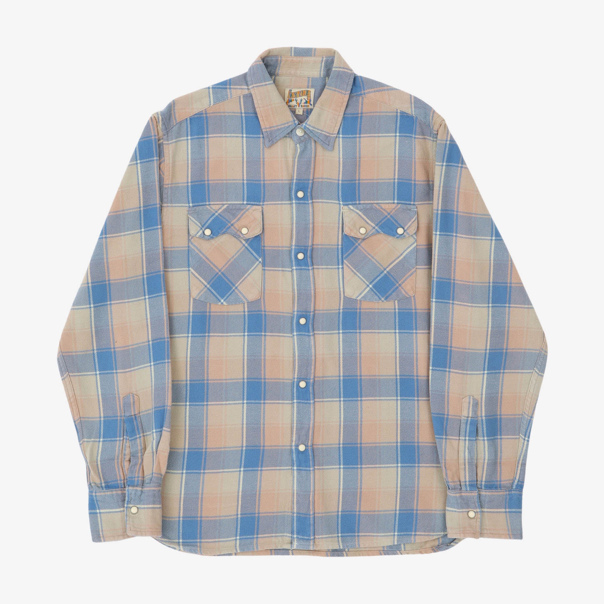 Washed Flannel Pearl Snap Shirt