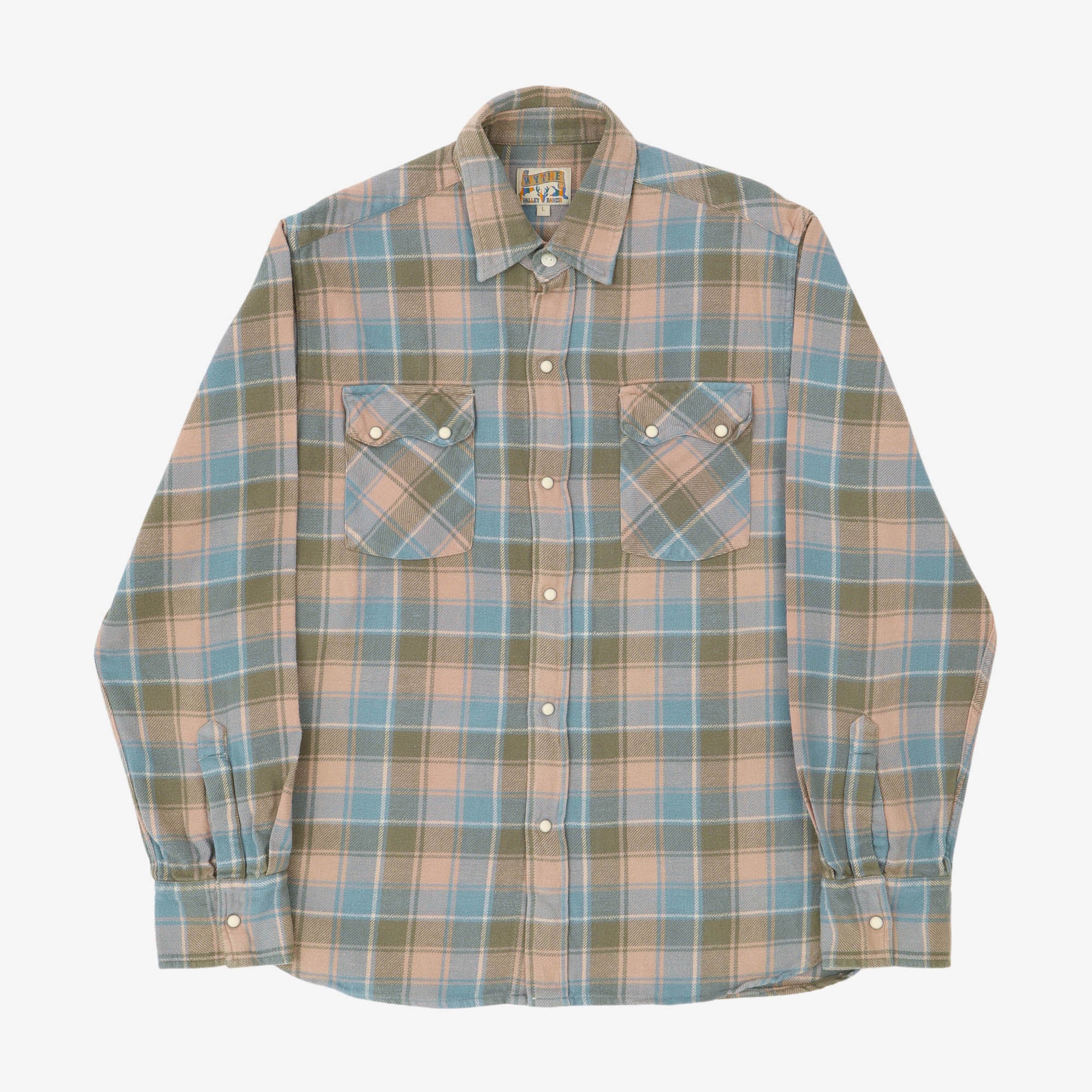 Washed Flannel Pearl Snap Shirt