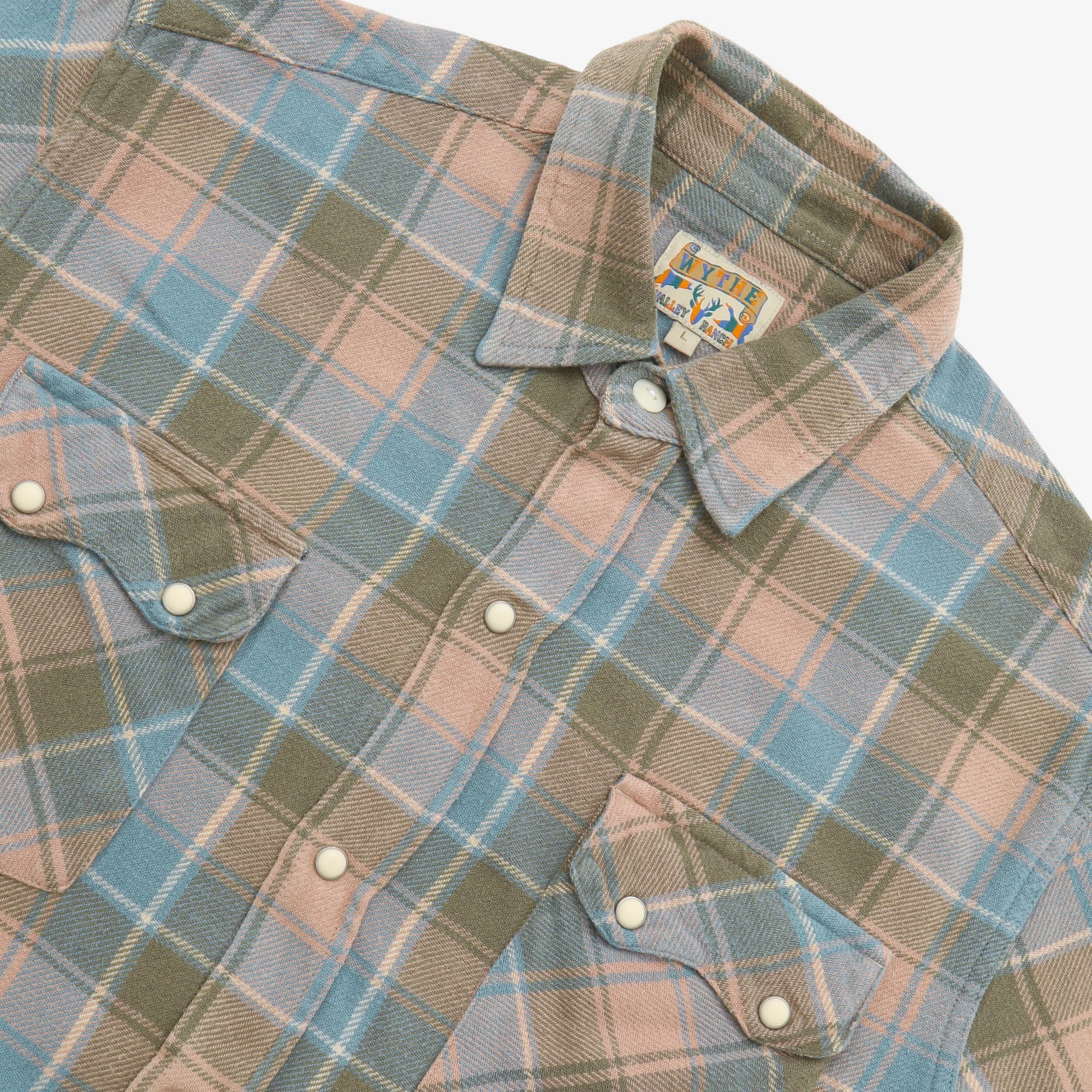 Washed Flannel Pearl Snap Shirt