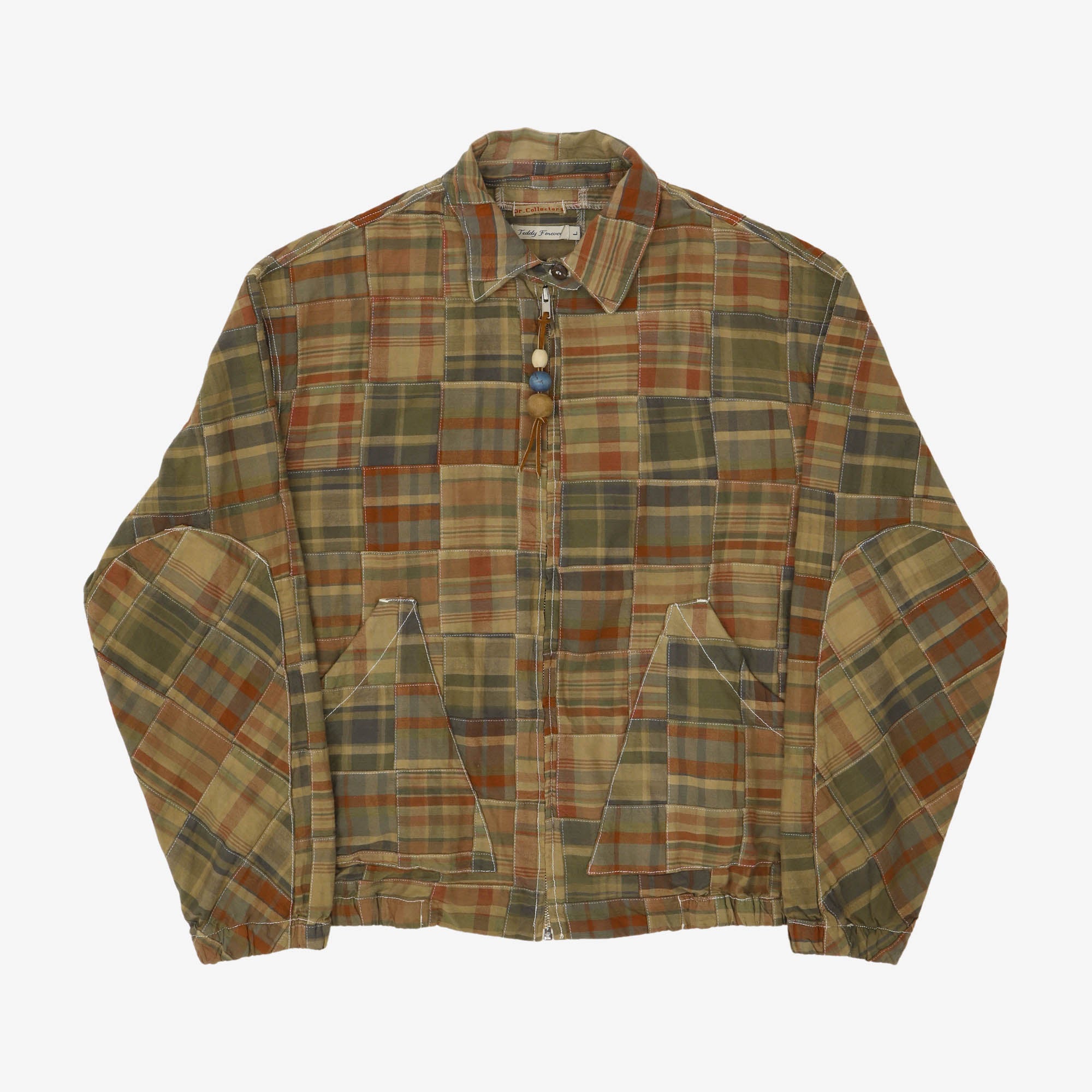 Madras Patchwork Zip Bomber