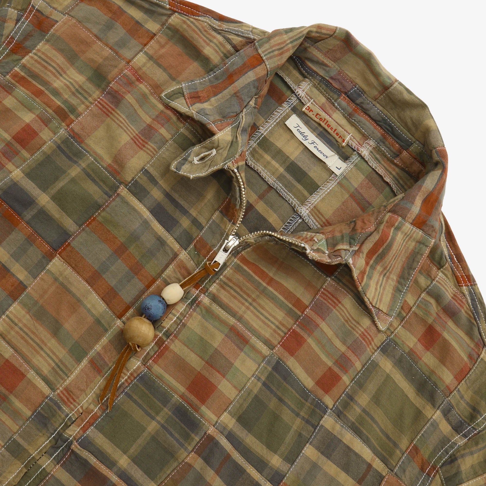 Madras Patchwork Zip Bomber