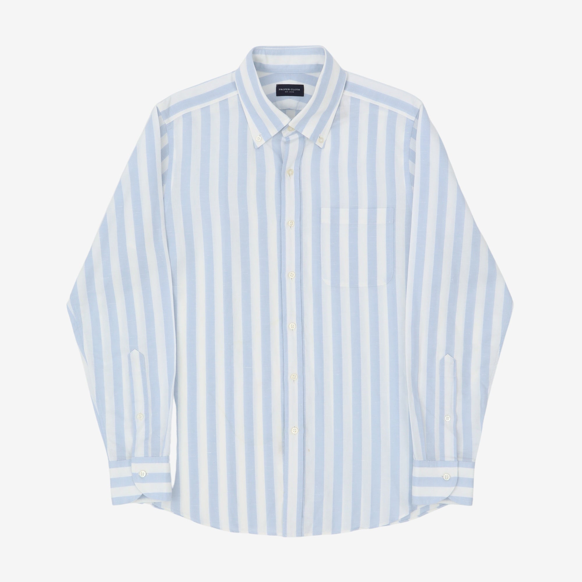 Linen Blend Striped BD Shirt