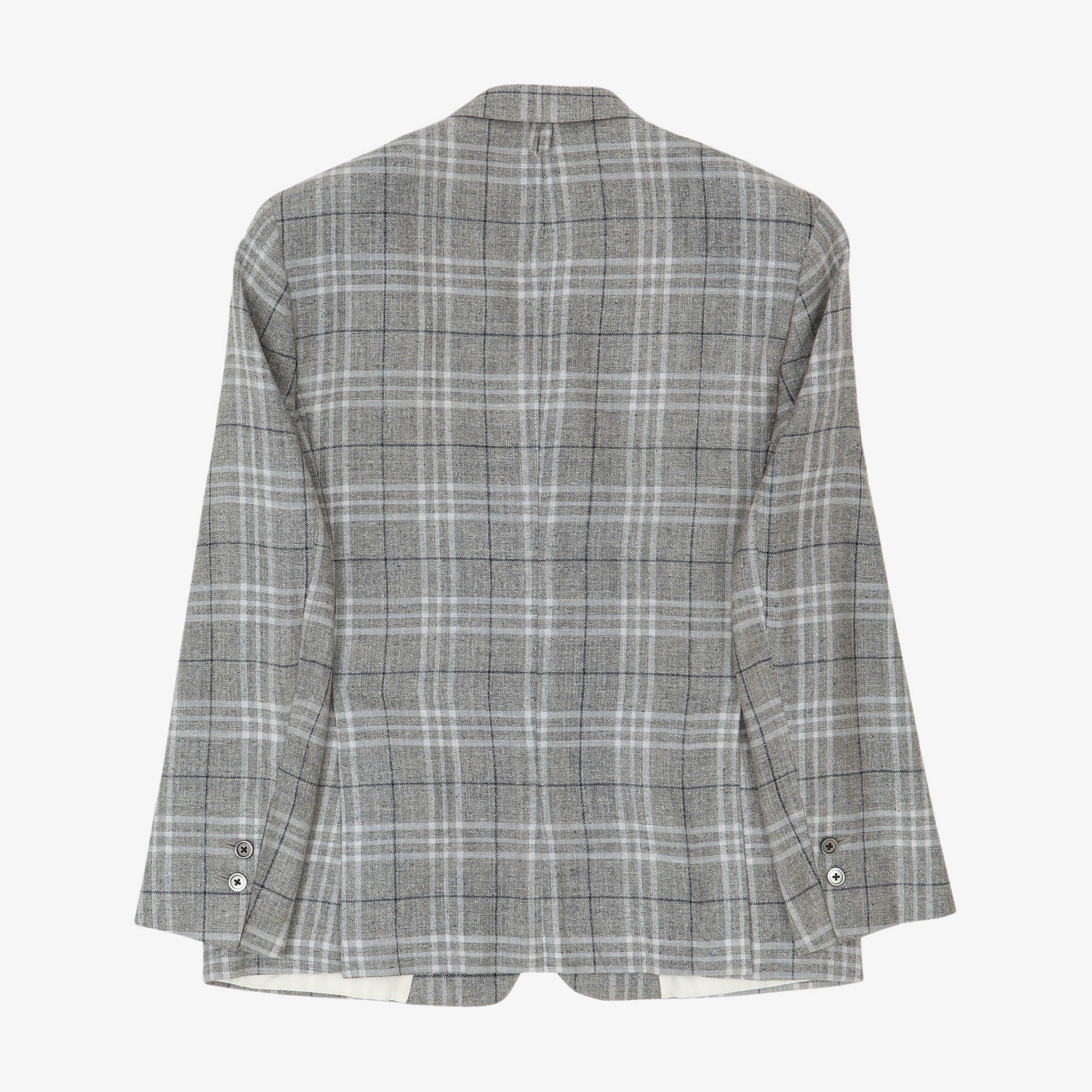 Black Fleece Silk Linen Check Blazer
