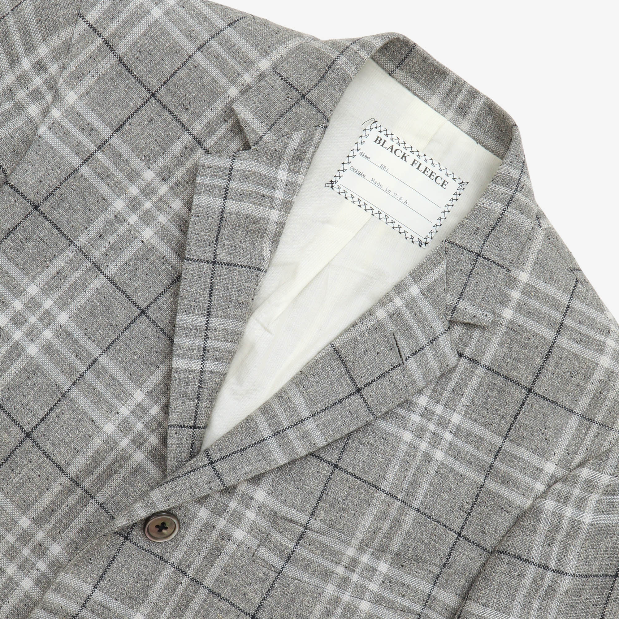 Black Fleece Silk Linen Check Blazer