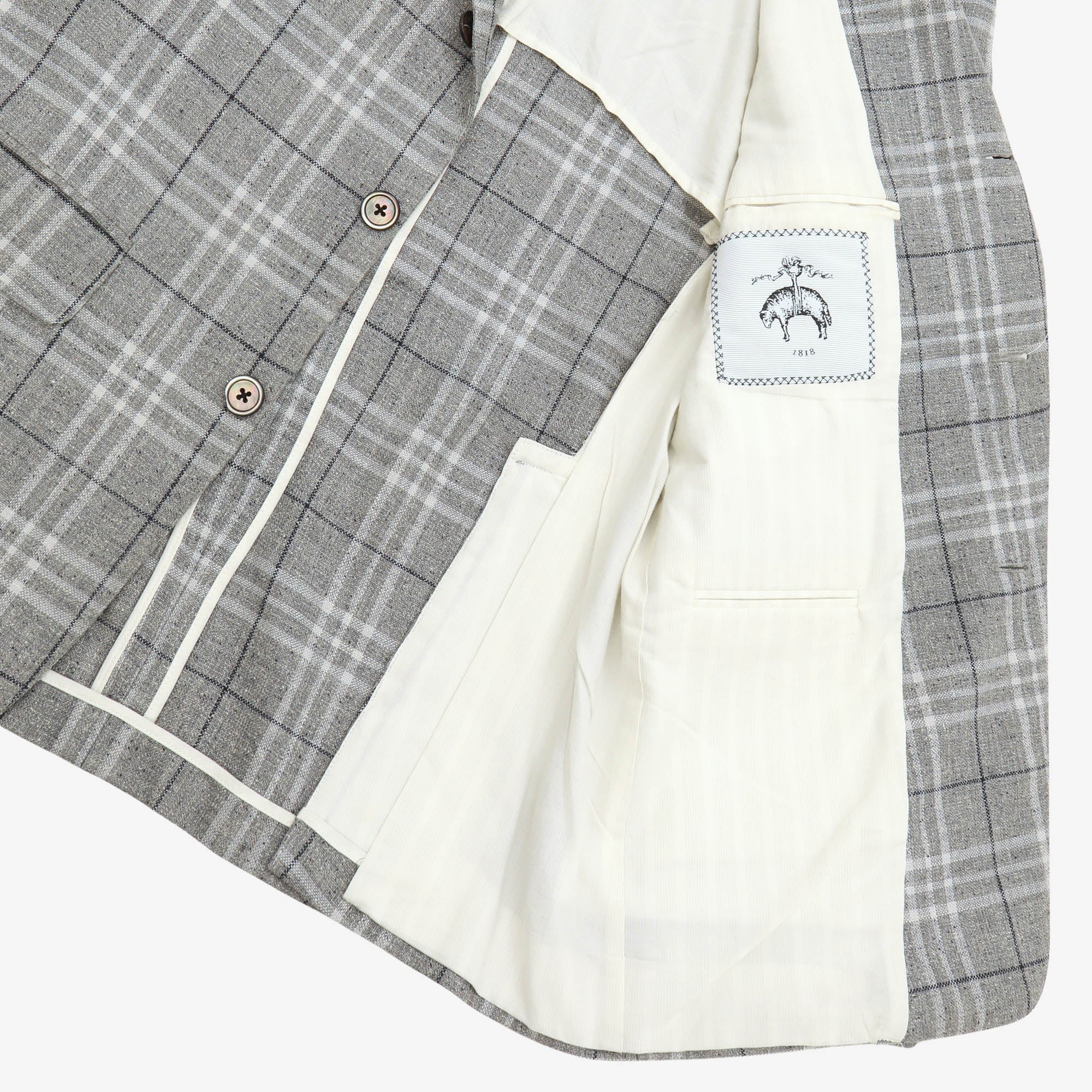 Black Fleece Silk Linen Check Blazer