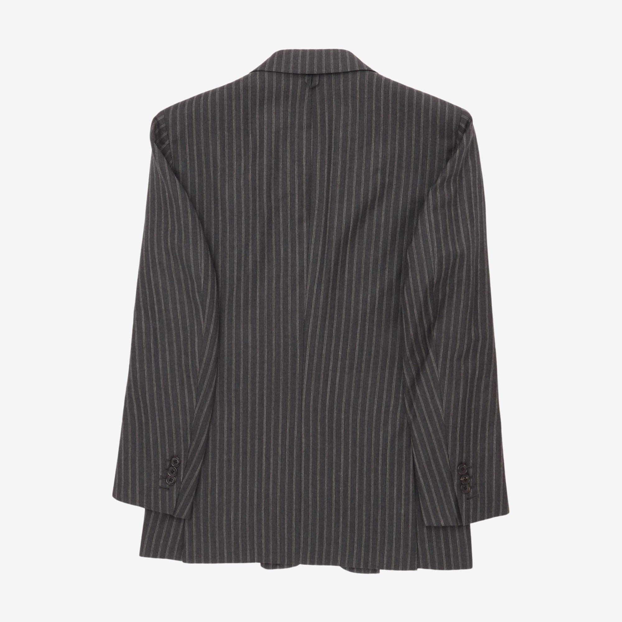 Black Fleece Wool Pinstripe Suit