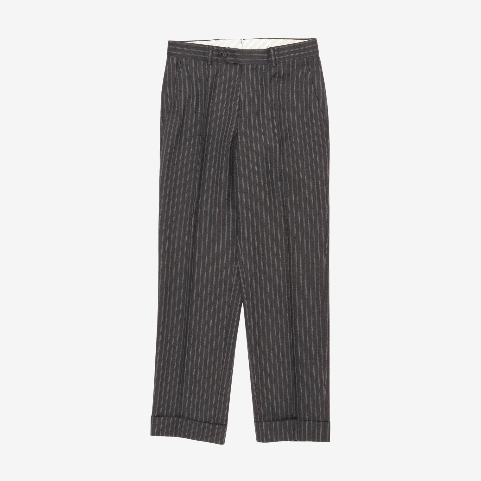 Black Fleece Wool Pinstripe Suit