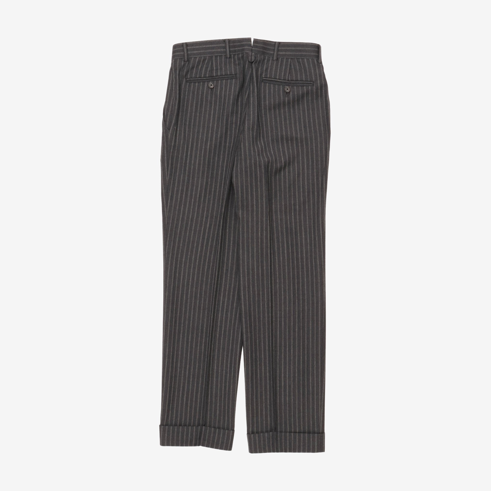 Black Fleece Wool Pinstripe Suit