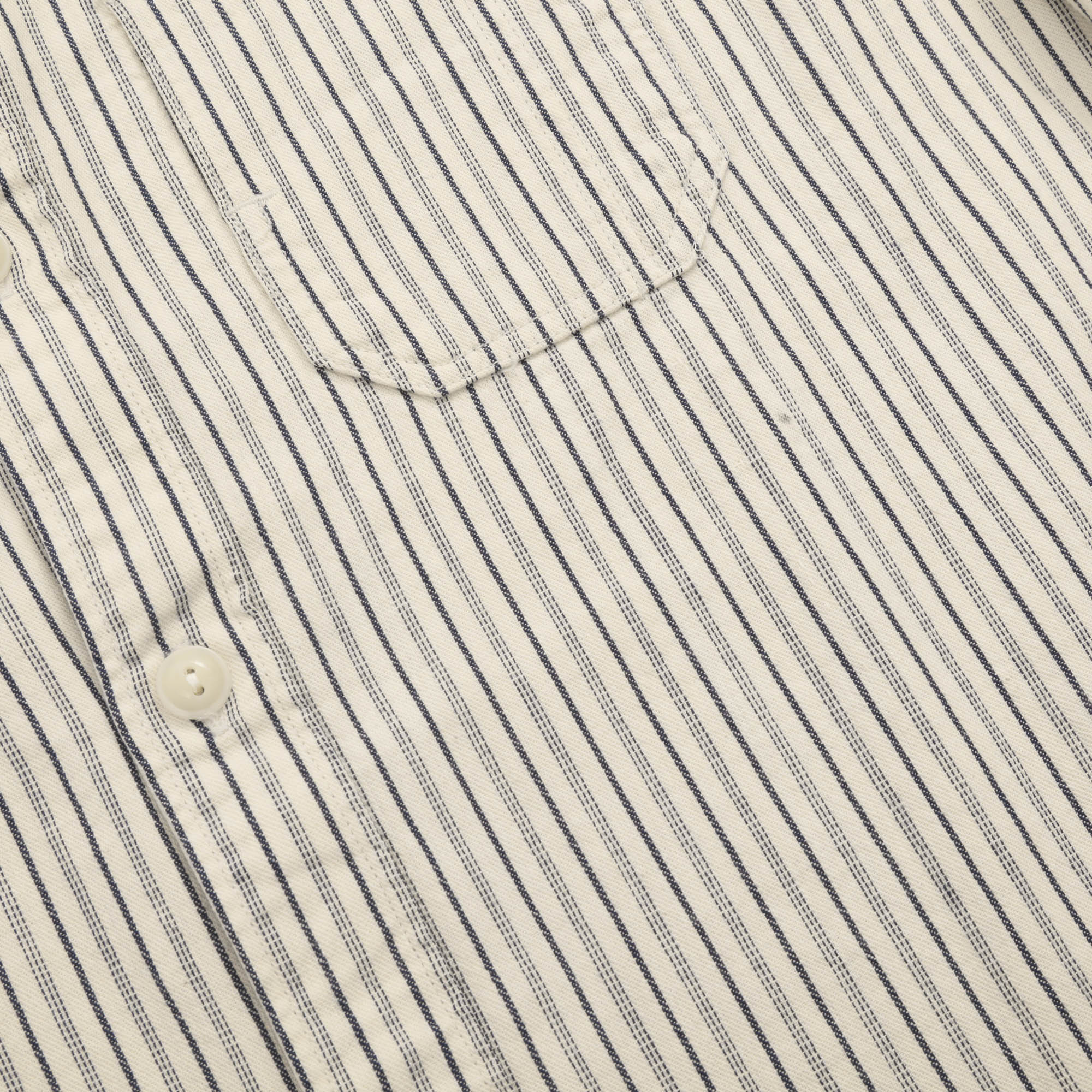 Band Collar Twill Stripe Work Shirt