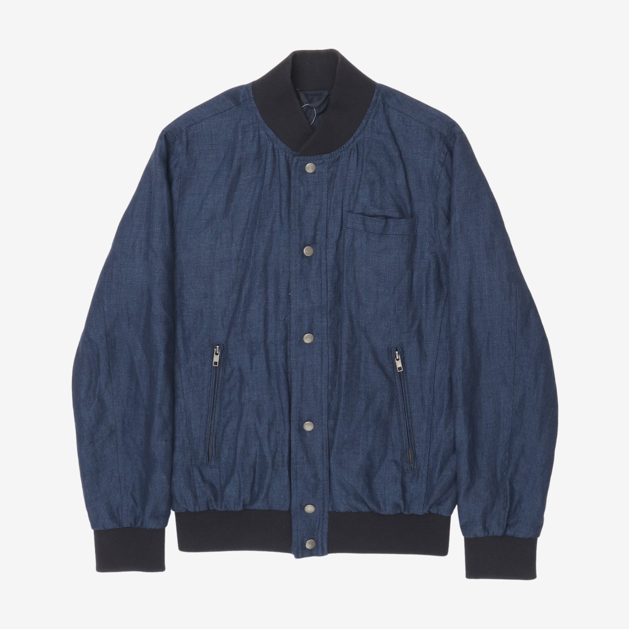 Linen Blend Bomber Jacket